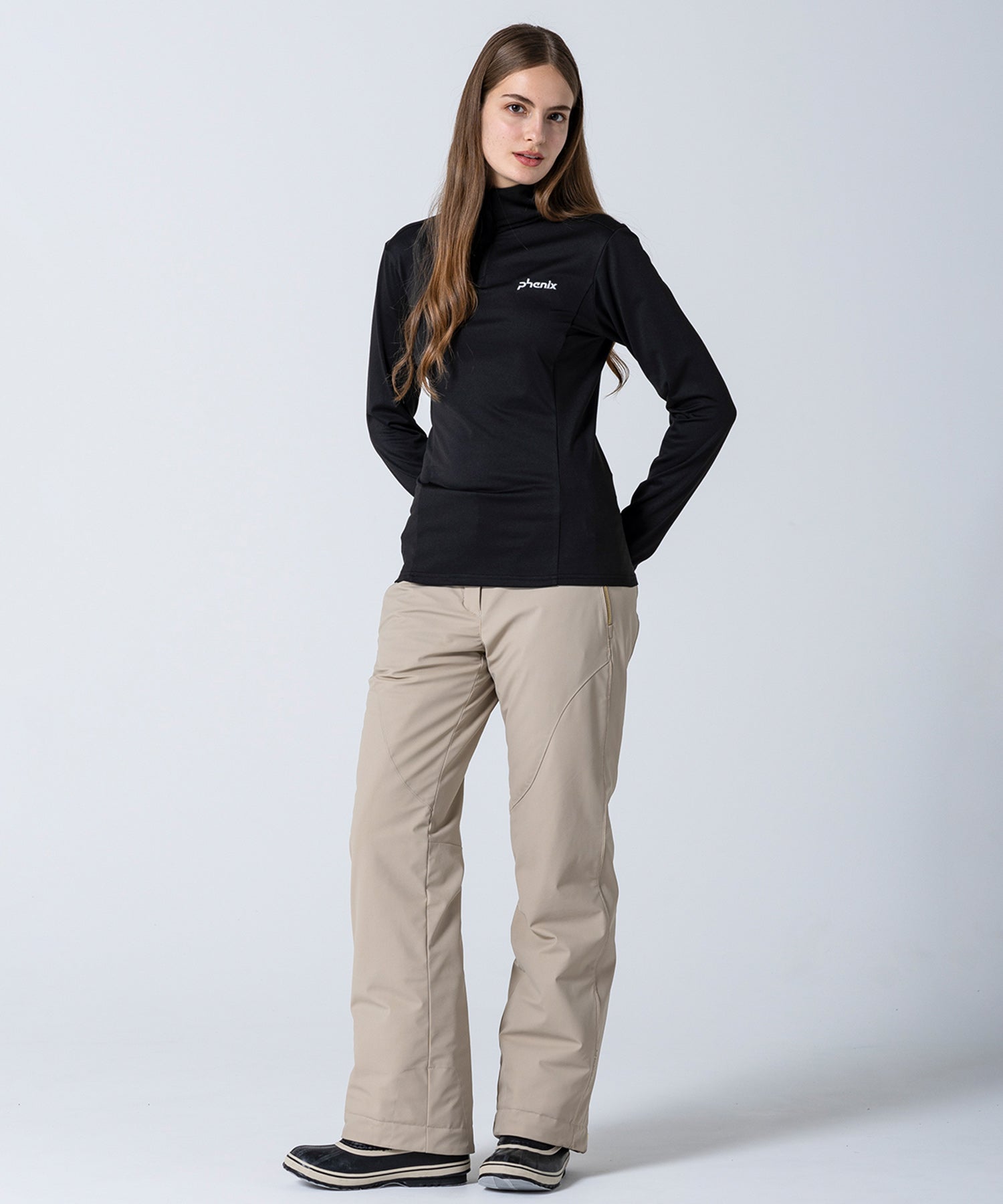 Women's Basic Set-In Sleeve 1/2 Zip Tee Black