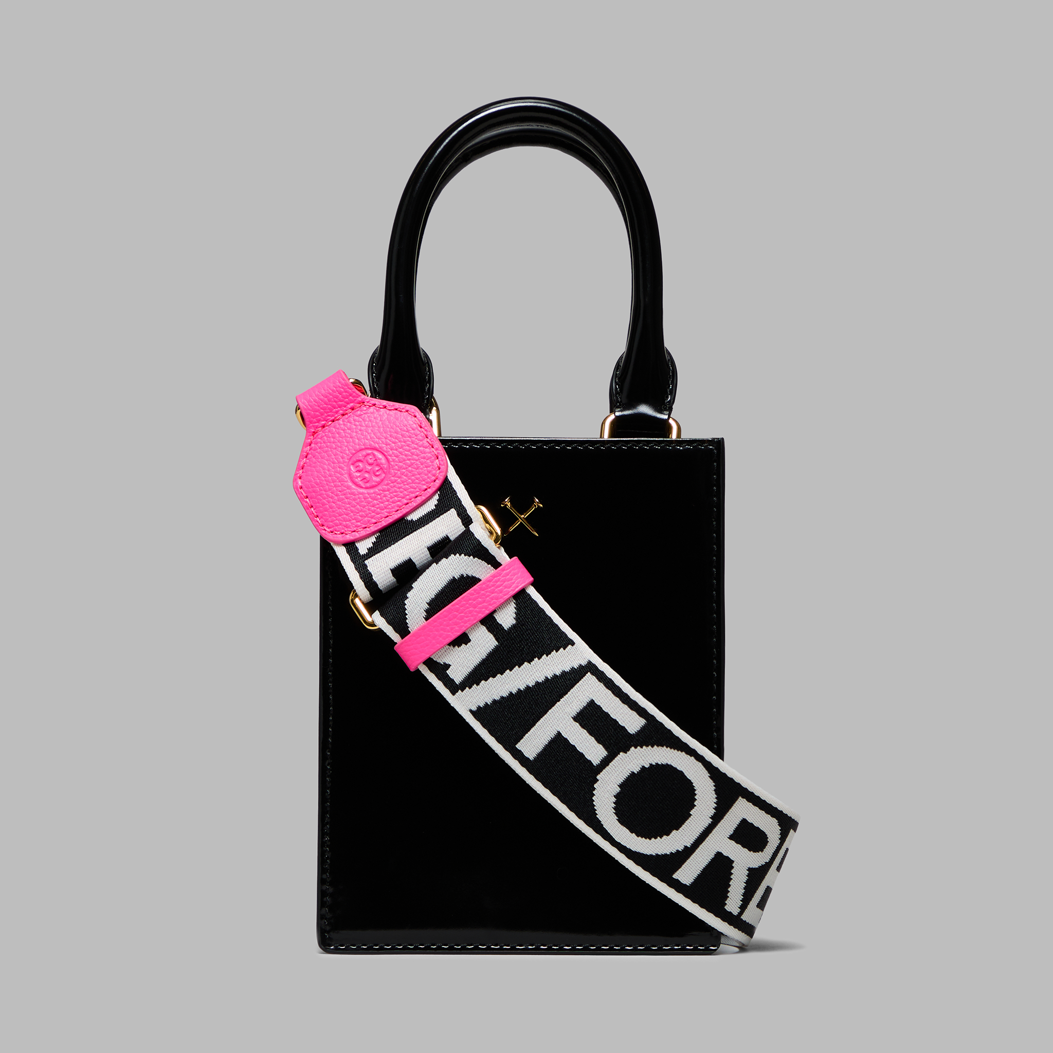 Metal Tees Box Calf Leather Mini Tote ONYX