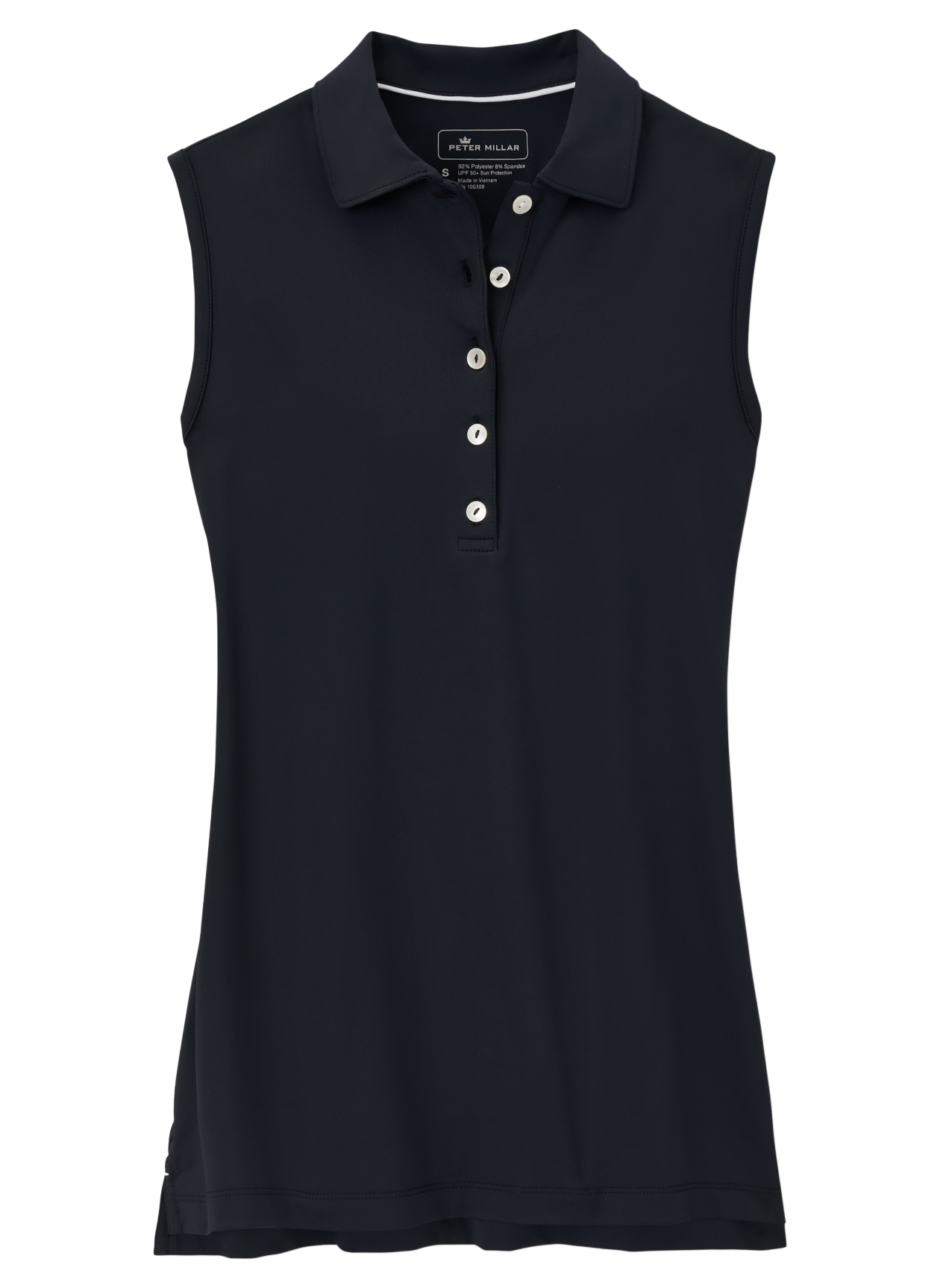 PERFECT FIT PERFORMANCE SLEEVELESS POLO BLACK