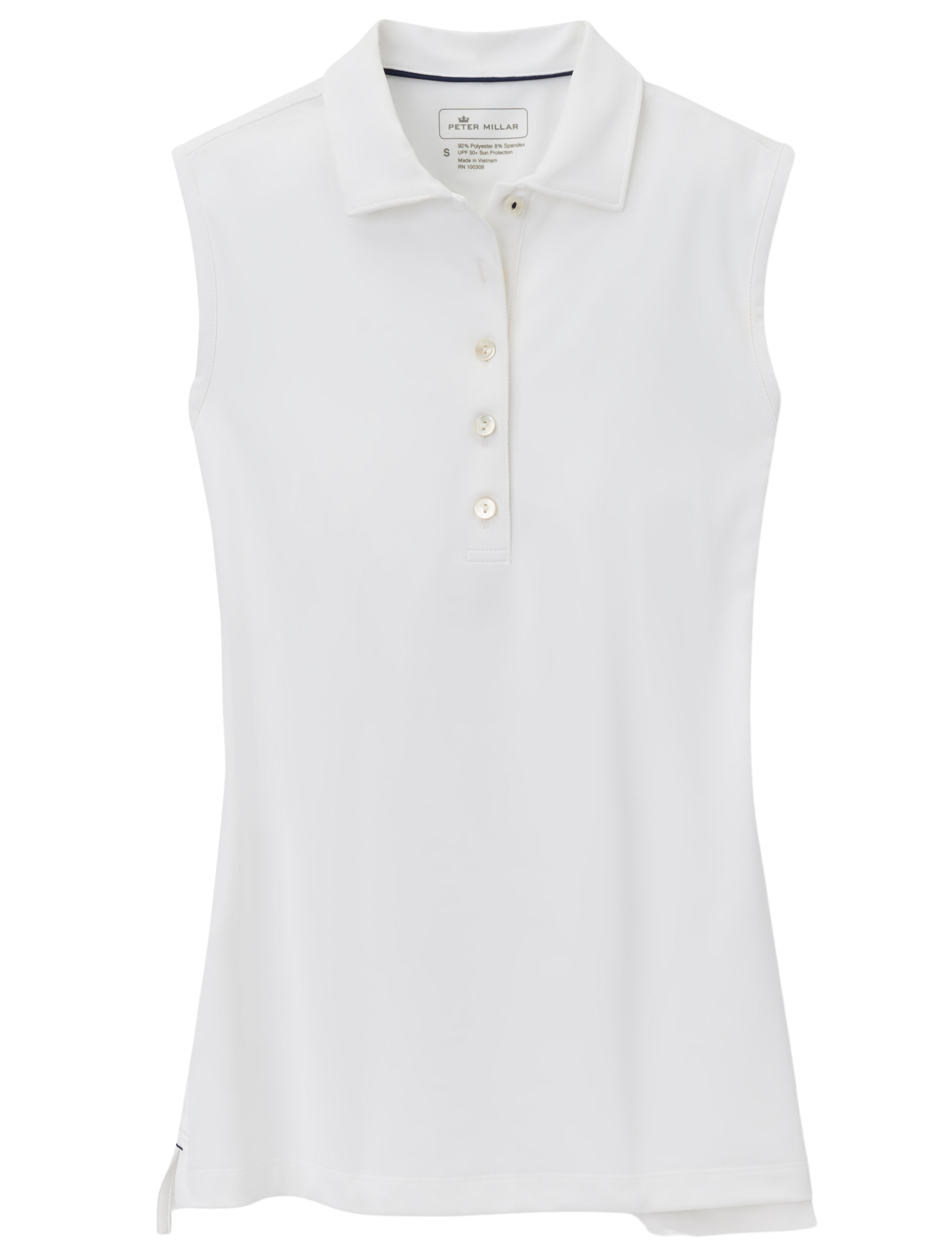 PERFECT FIT PERFORMANCE SLEEVELESS POLO WHITE