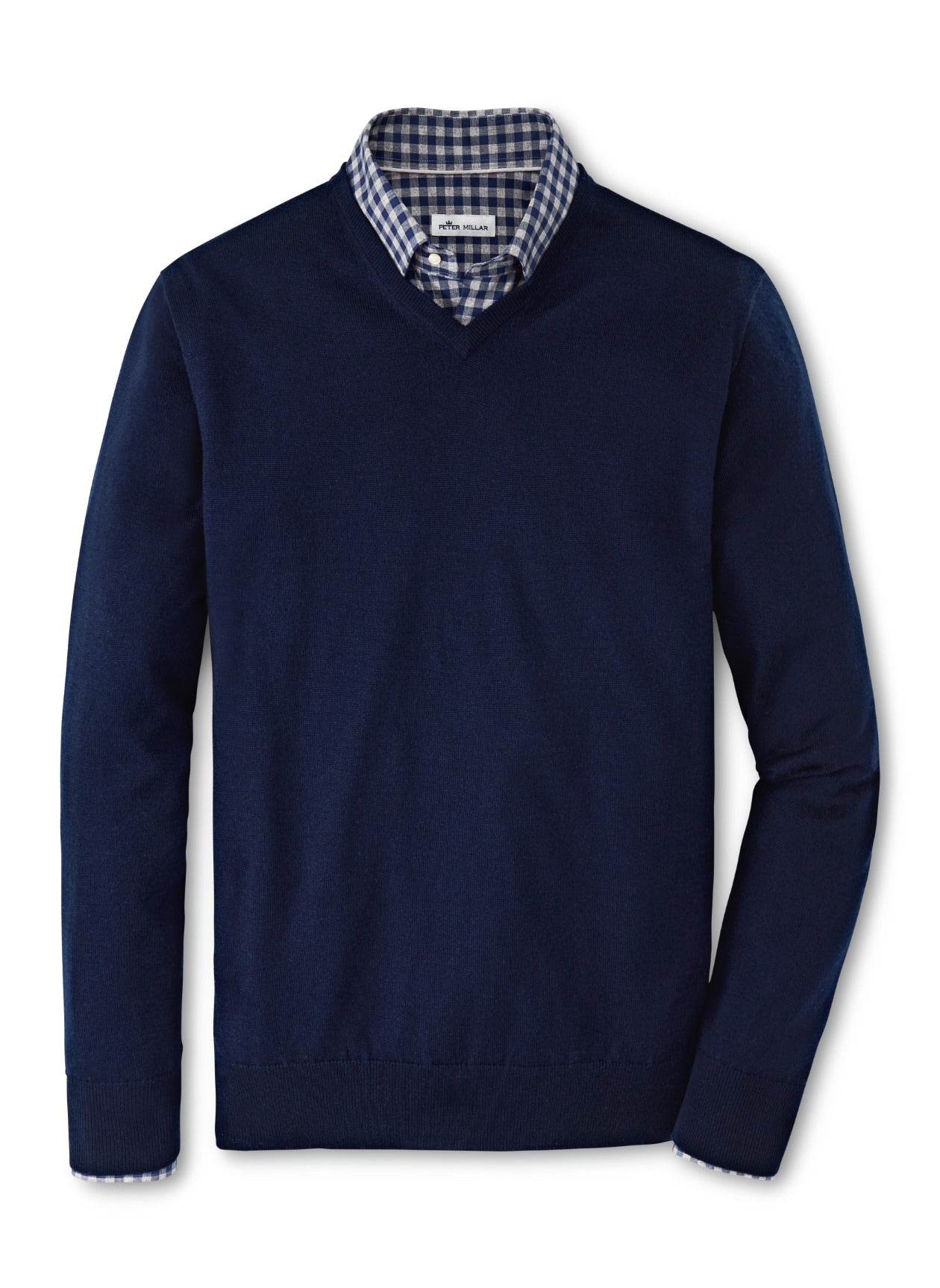 CROWN SOFT MERINO-SILK V-NECK SWEATER NAVY