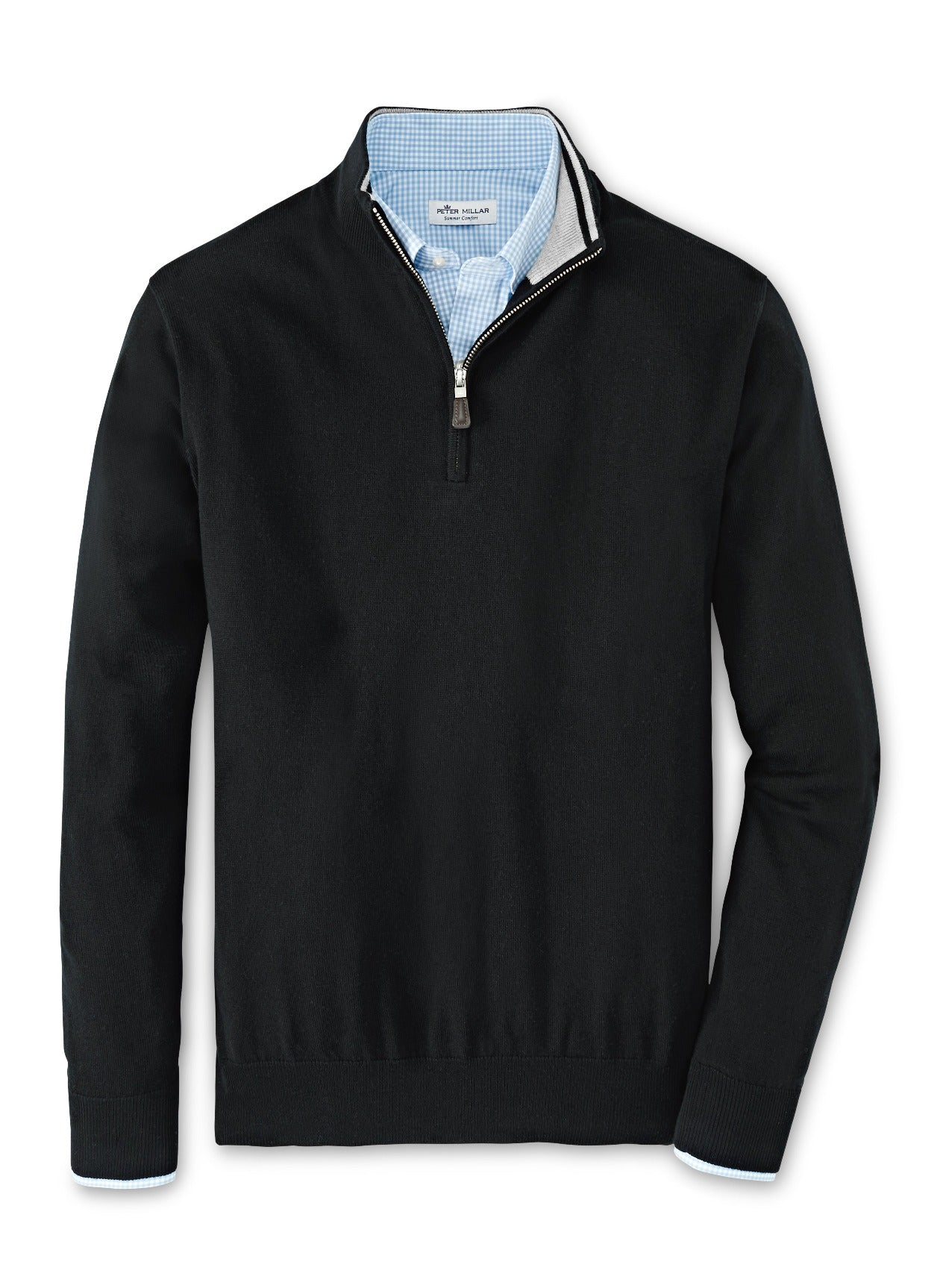 CROWN SOFT MERINO-SILK QUARTER-ZIP SWEATER BLACK
