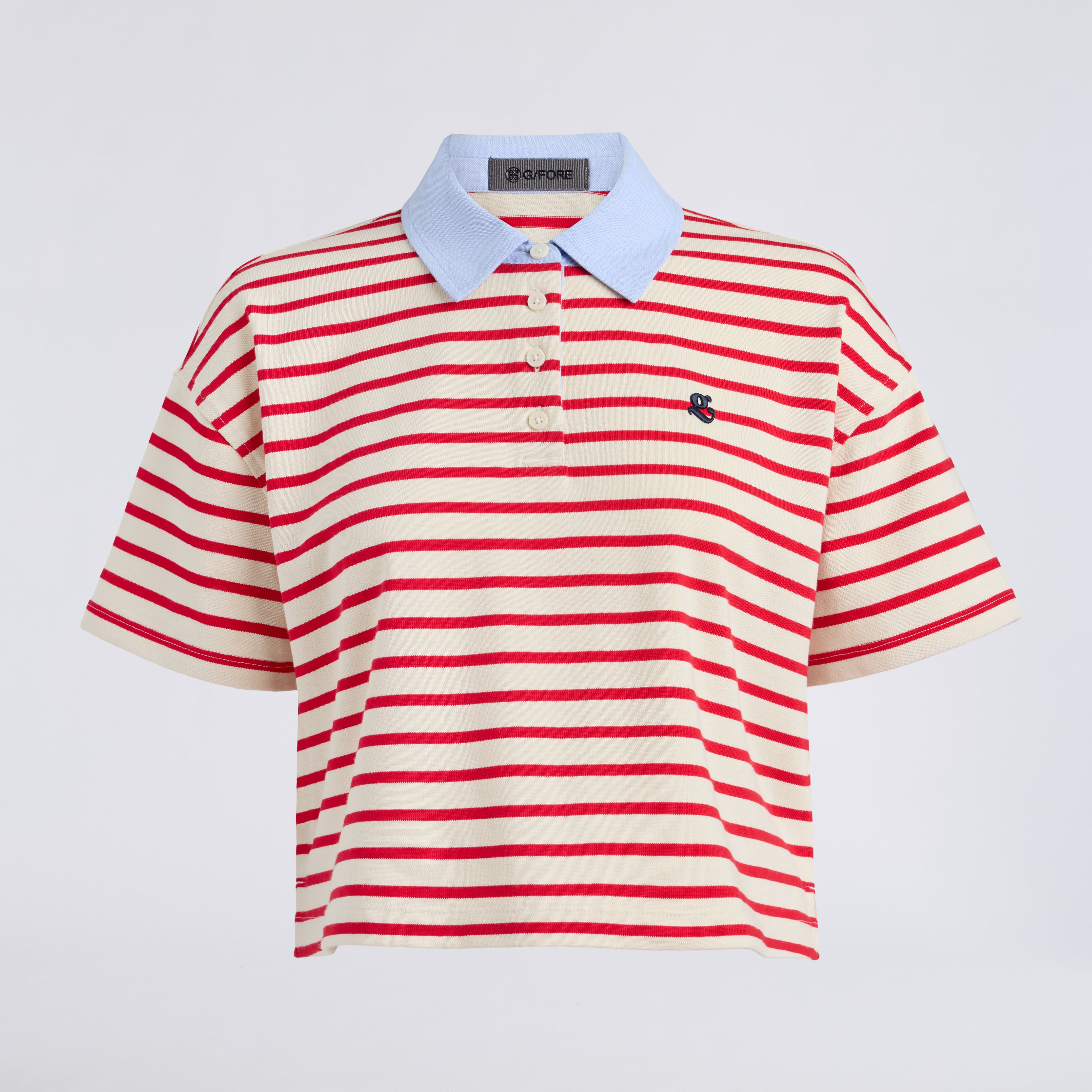 G SCRIBE BOXY RUGBY POLO CHALK WHITE/LAVA
