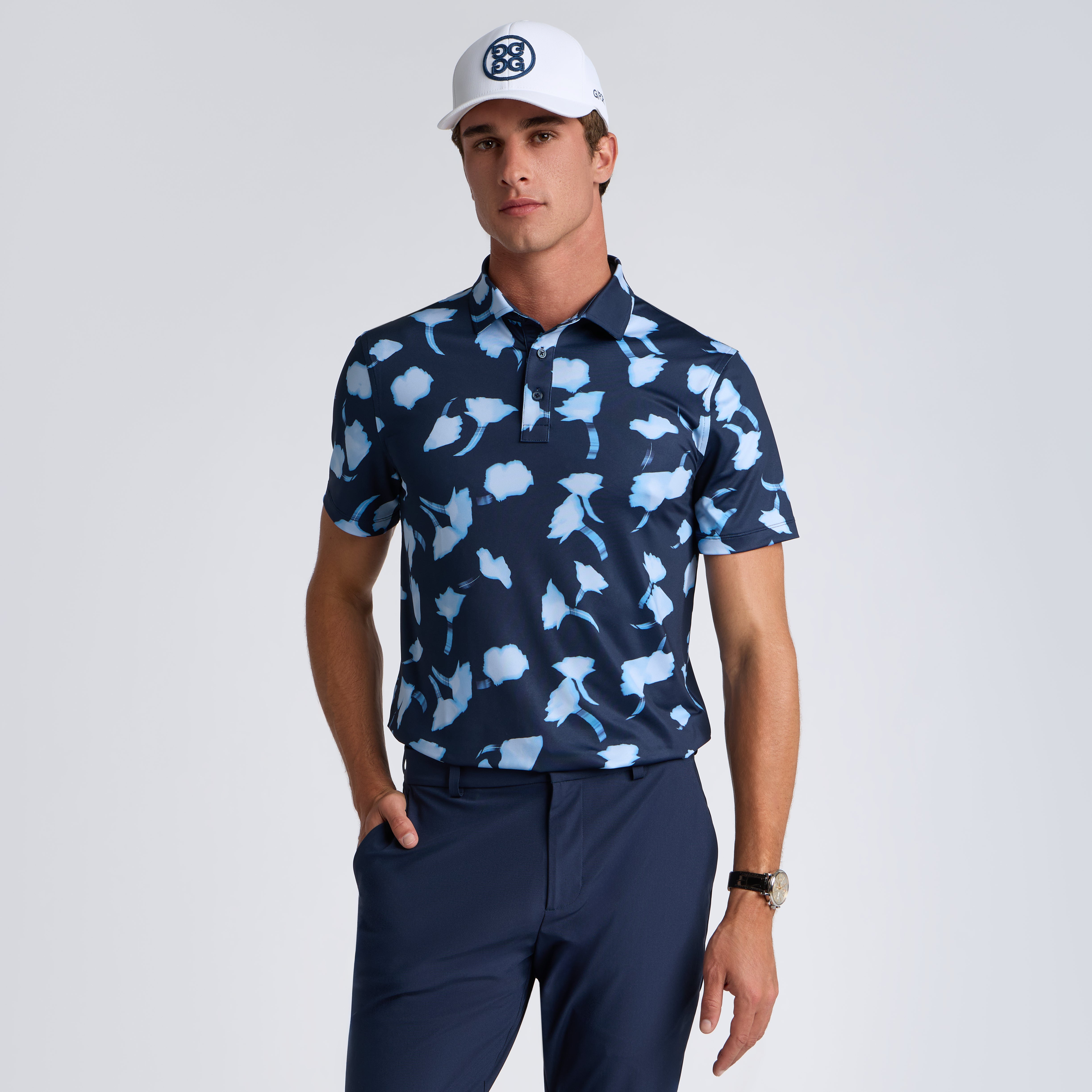 GHOST FLORAL TECH JERSEY POLO TWILIGHT/BAJA