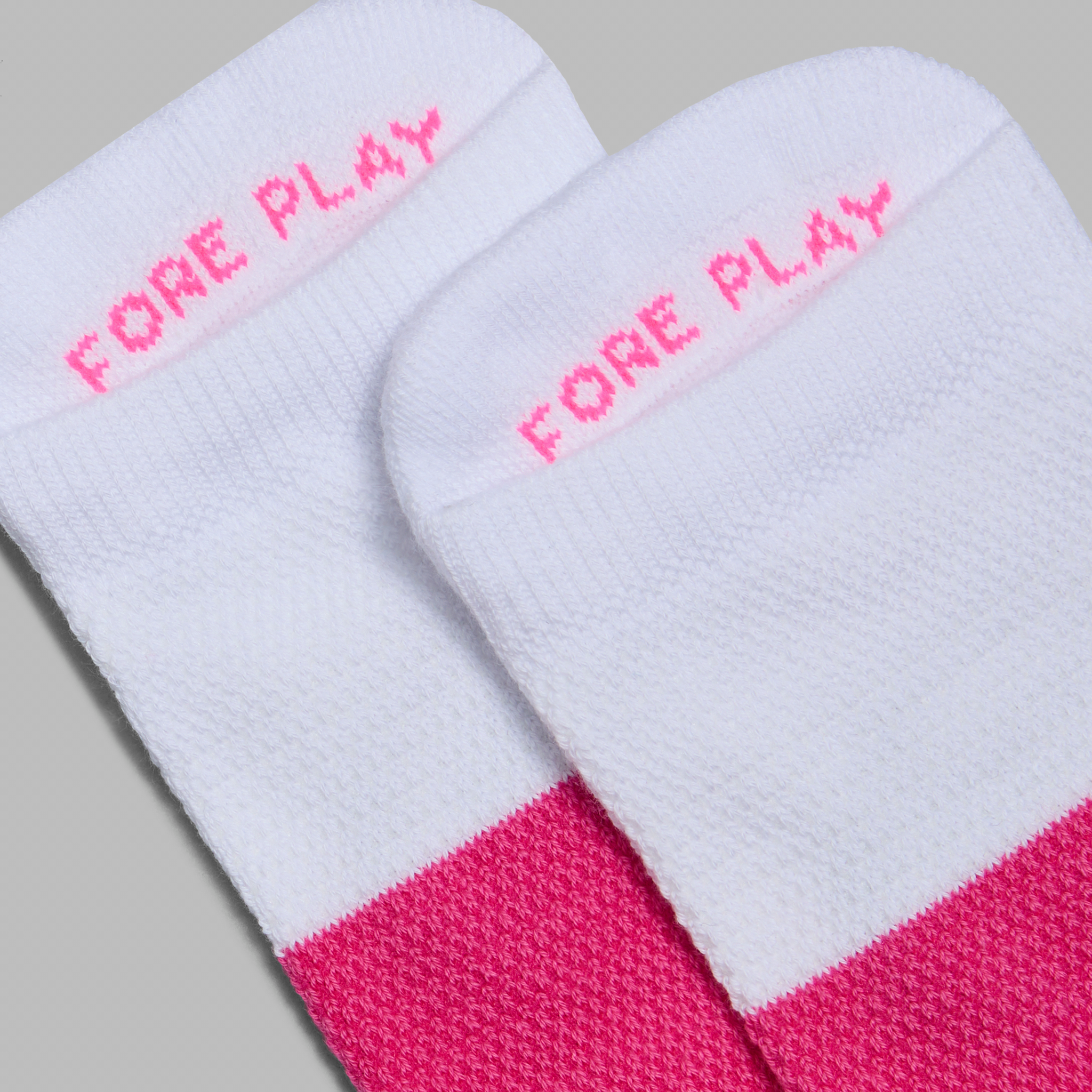 Women's Two Tone Fore Play Ankle Sock Snow/Knockout Pink