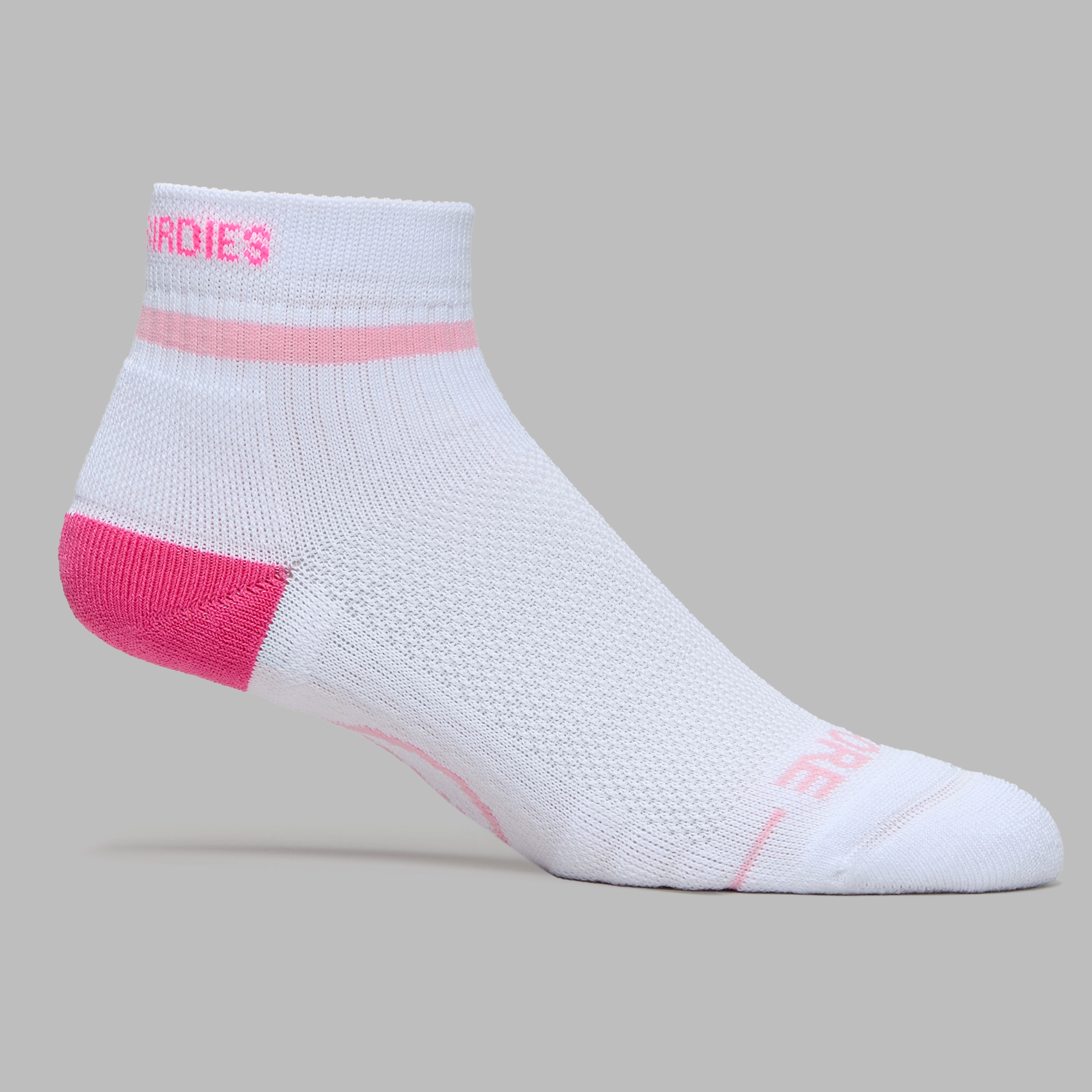 WOMEN'S PRAY FOR BIRDIES QUARTER SOCK SNOW/KNOCKOUT PINK