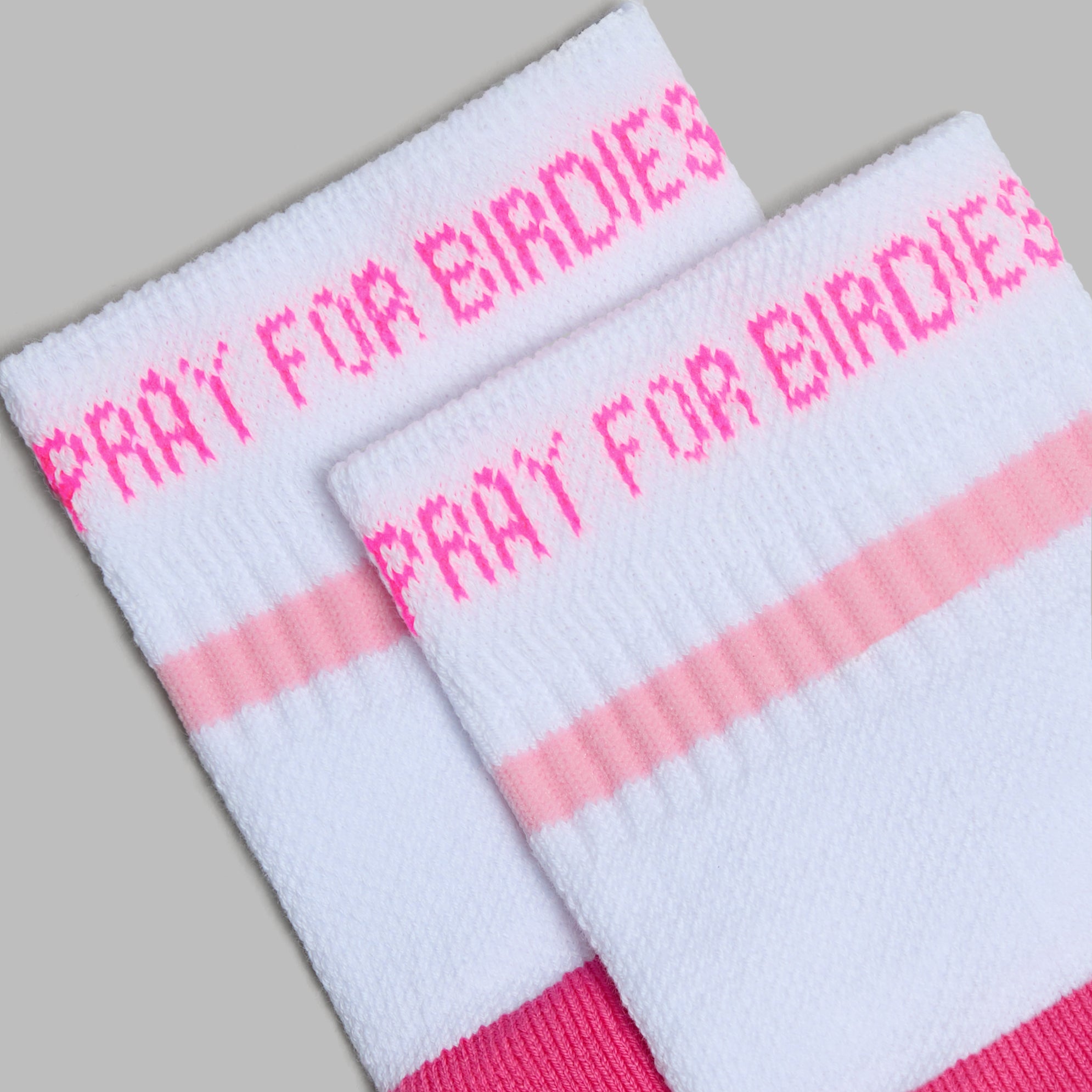 WOMEN'S PRAY FOR BIRDIES QUARTER SOCK SNOW/KNOCKOUT PINK