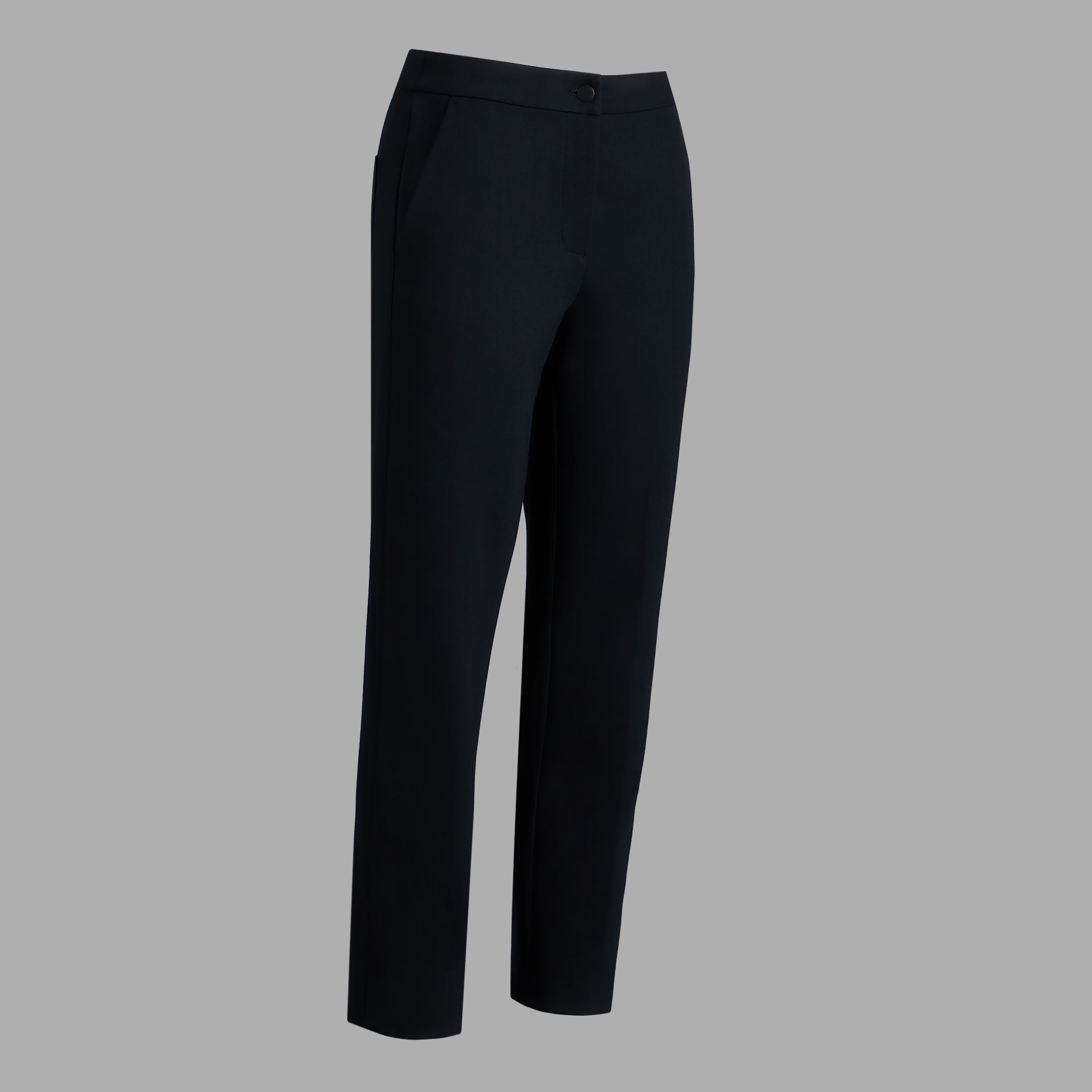 DOUBLE KNIT STRETCH CIGARETTE LEG TROUSER ONYX