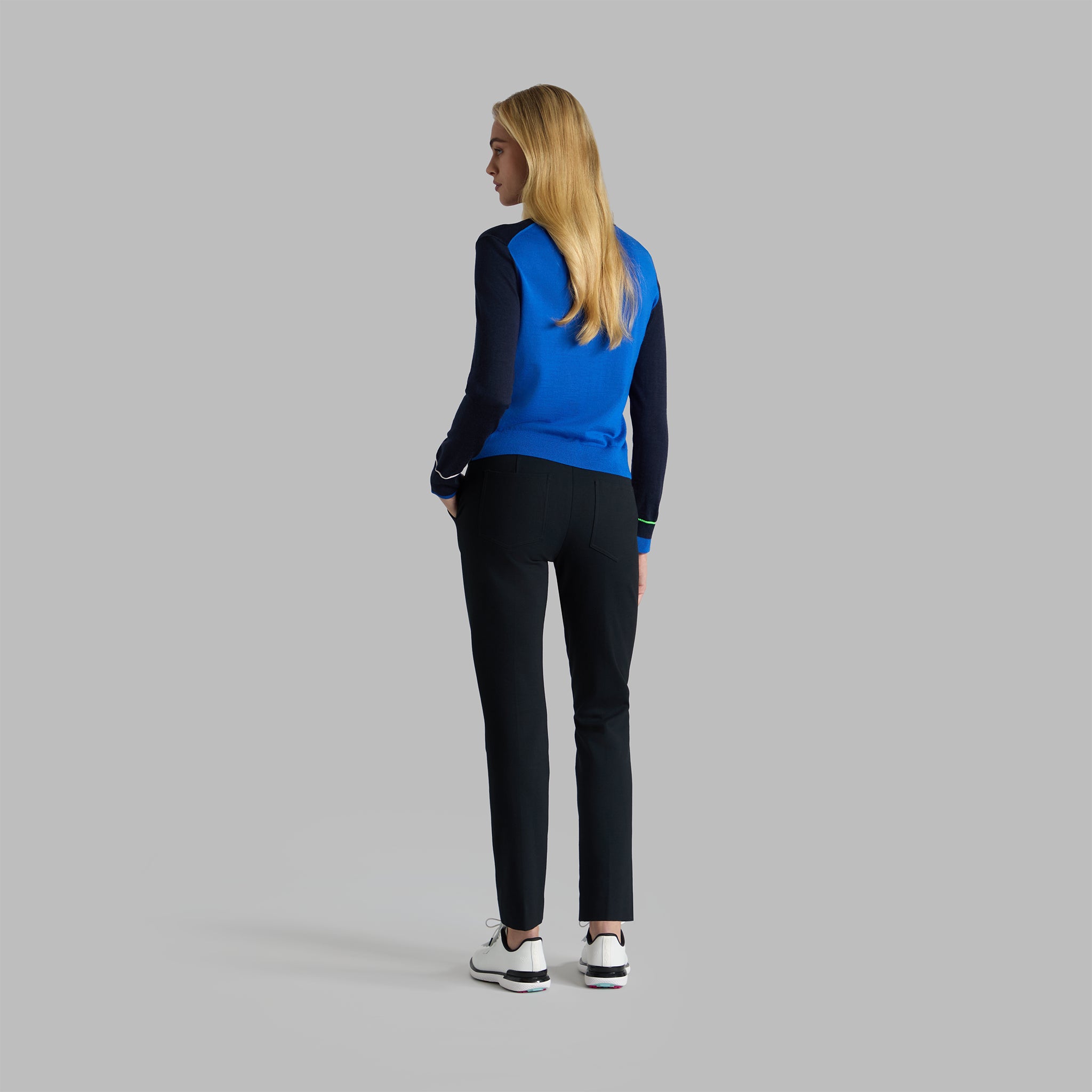 DOUBLE KNIT STRETCH CIGARETTE LEG TROUSER ONYX