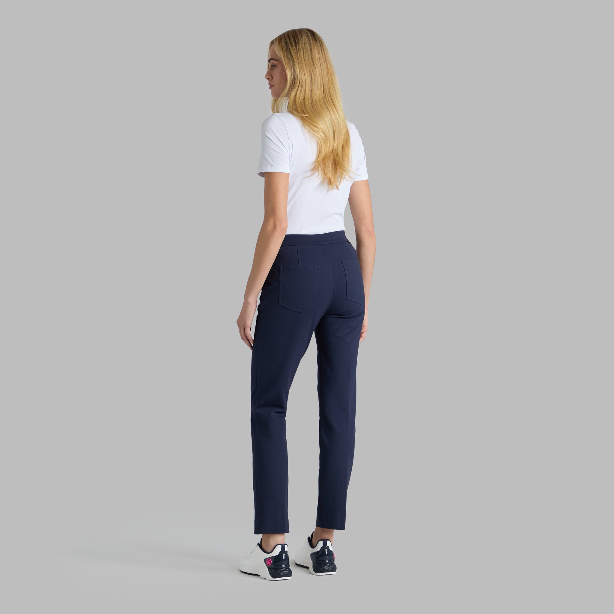 DOUBLE KNIT STRETCH CIGARETTE LEG TROUSER TWILIGHT