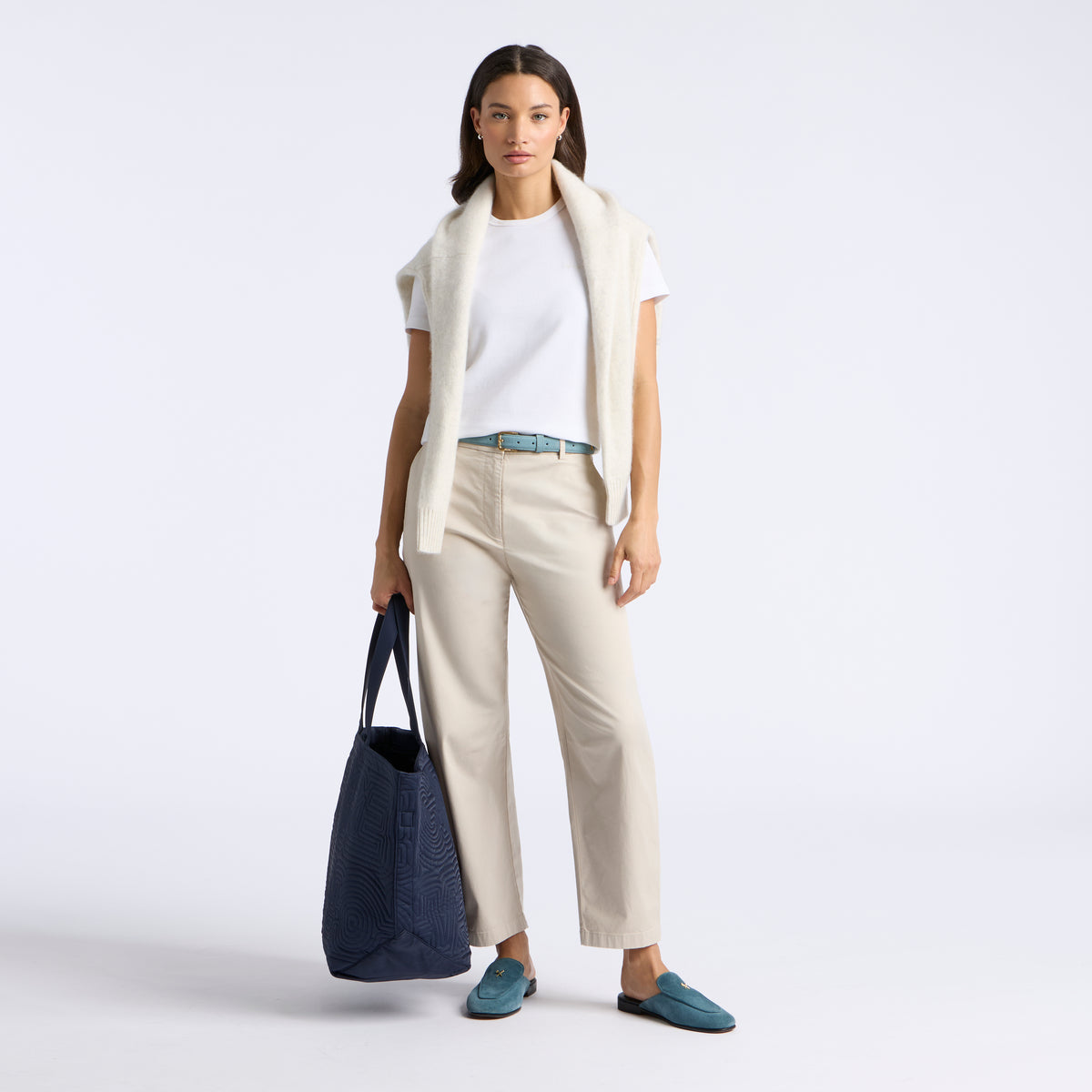 LTD Release Stretch Cotton Gabardine Barrel Leg Trouser Pumice