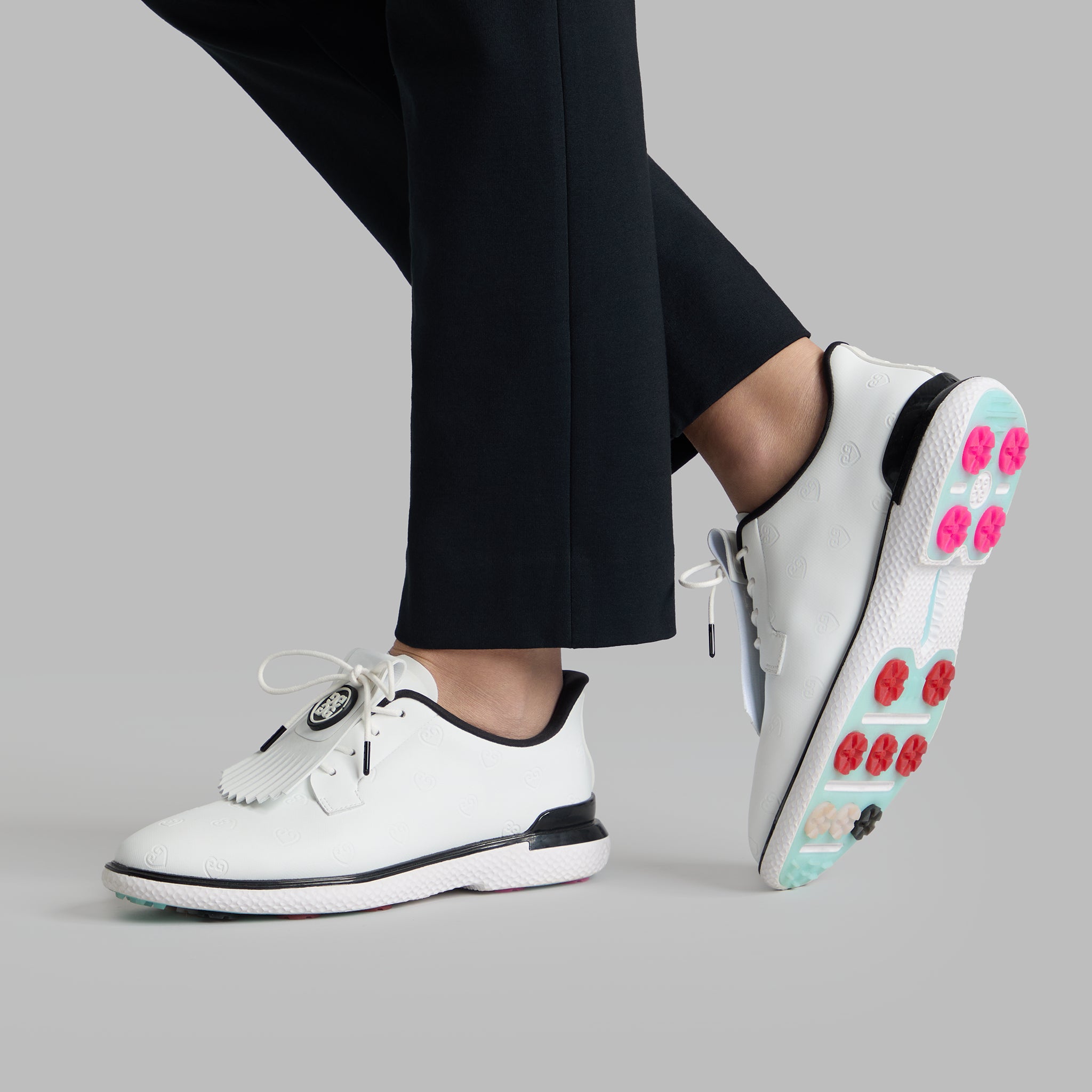WOMEN'S GALLIVAN2R DEBOSSED HEART G'S KILTIE GOLF SHOE SNOW/ONYX