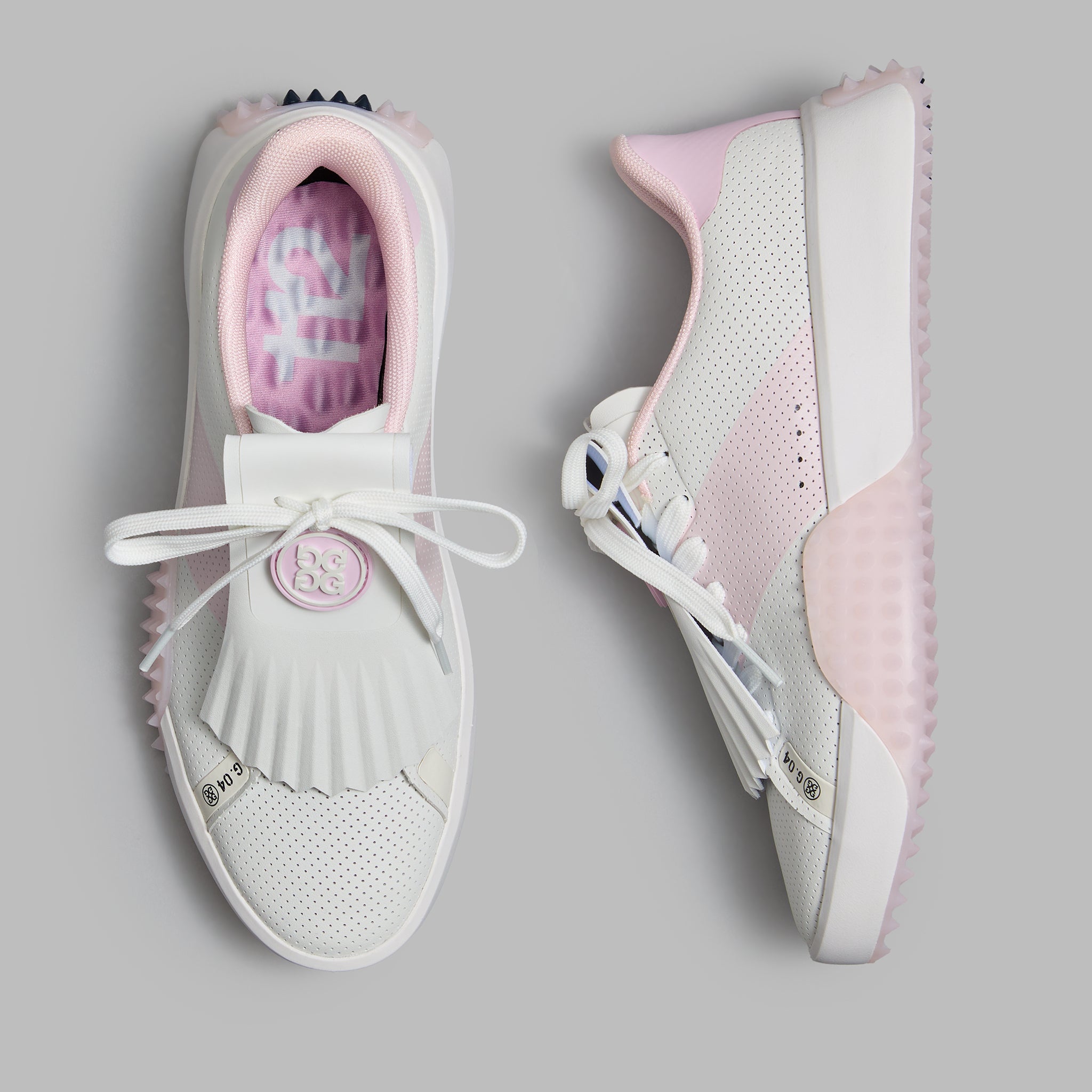 Women's G.112 Perforated Saddle Stripe Golf Shoe Snow/Blush