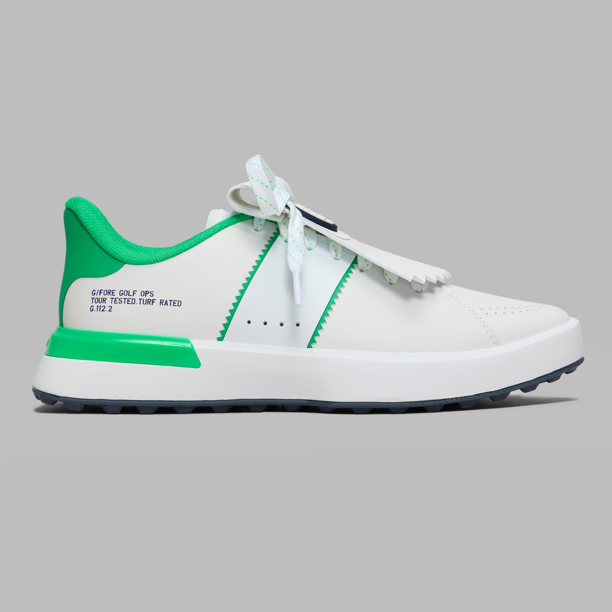 WOMEN'S LTD RELEASE G.112 SADDLE STRIPE KILTIE GOLF SHOE SNOW/CLOVER