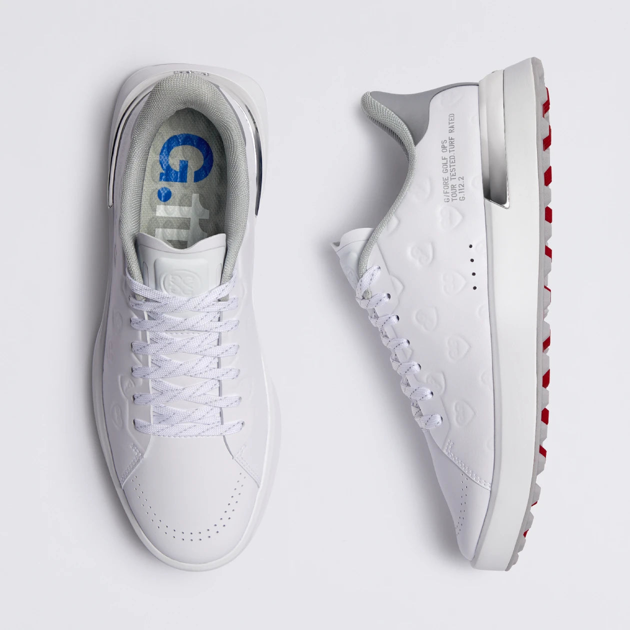 WOMEN'S G.112 EMBOSSED HEART G'S GOLF SHOE SNOW/SILVER