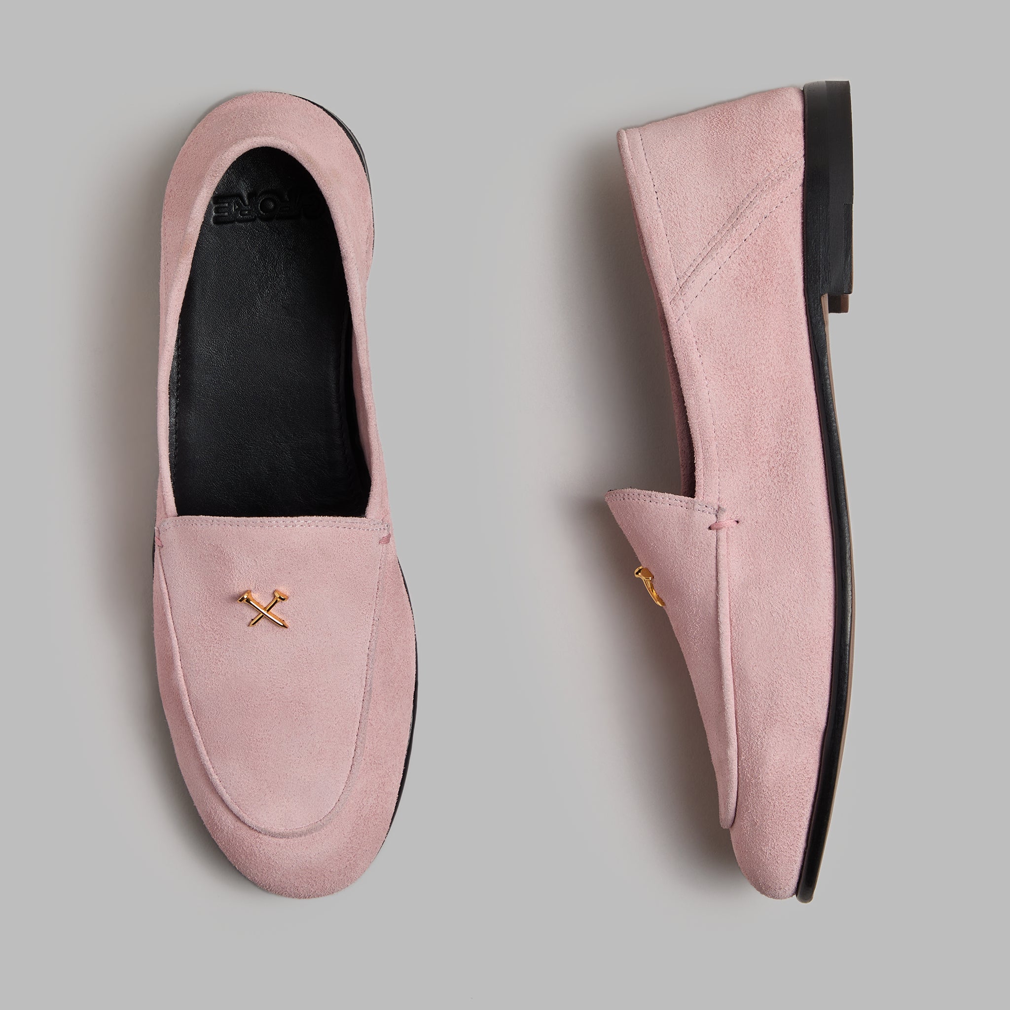 Women's Metal Tees Suede Flex Loafer Blush