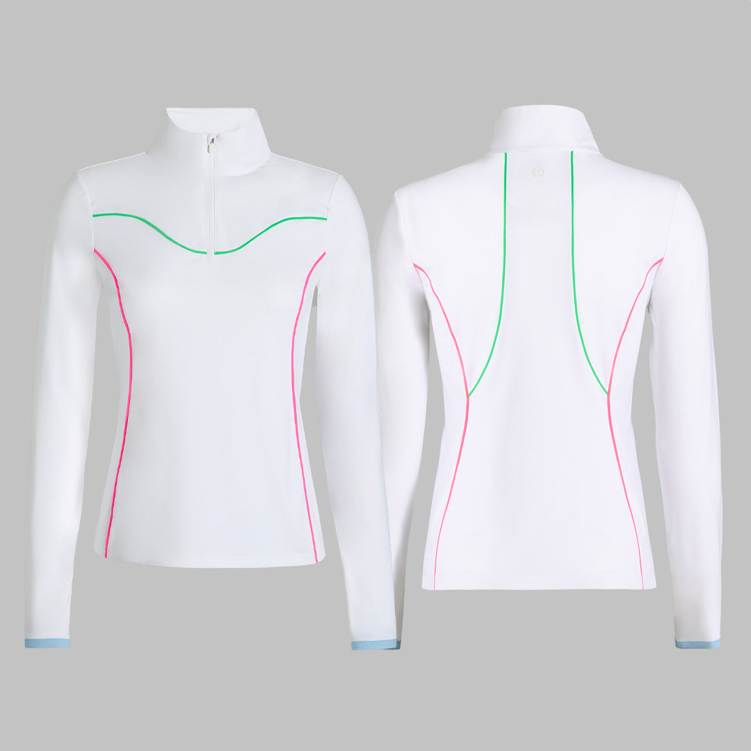 Stretch Nylon Interlock Tipped Pullover SNOW