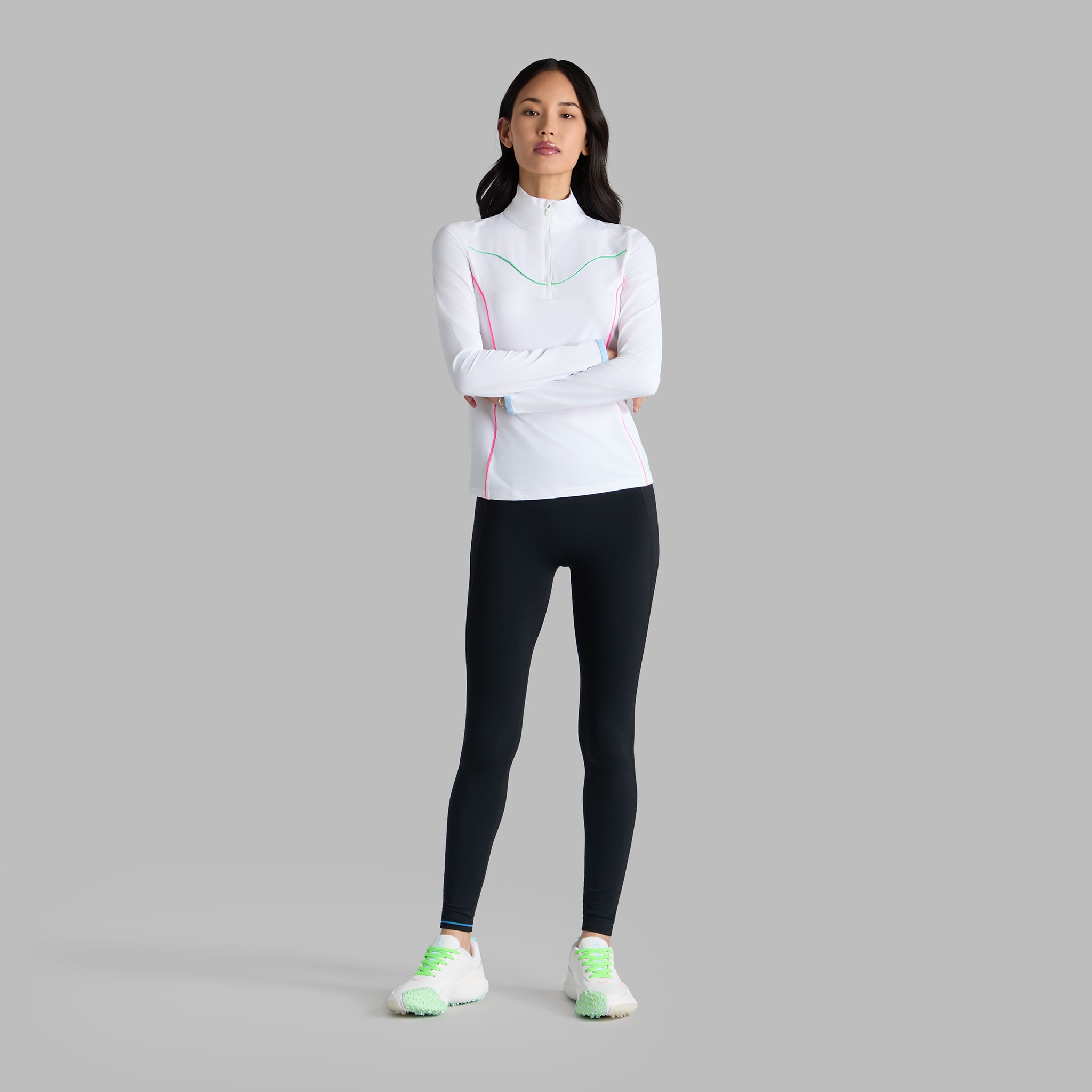 Stretch Nylon Interlock Tipped Pullover SNOW