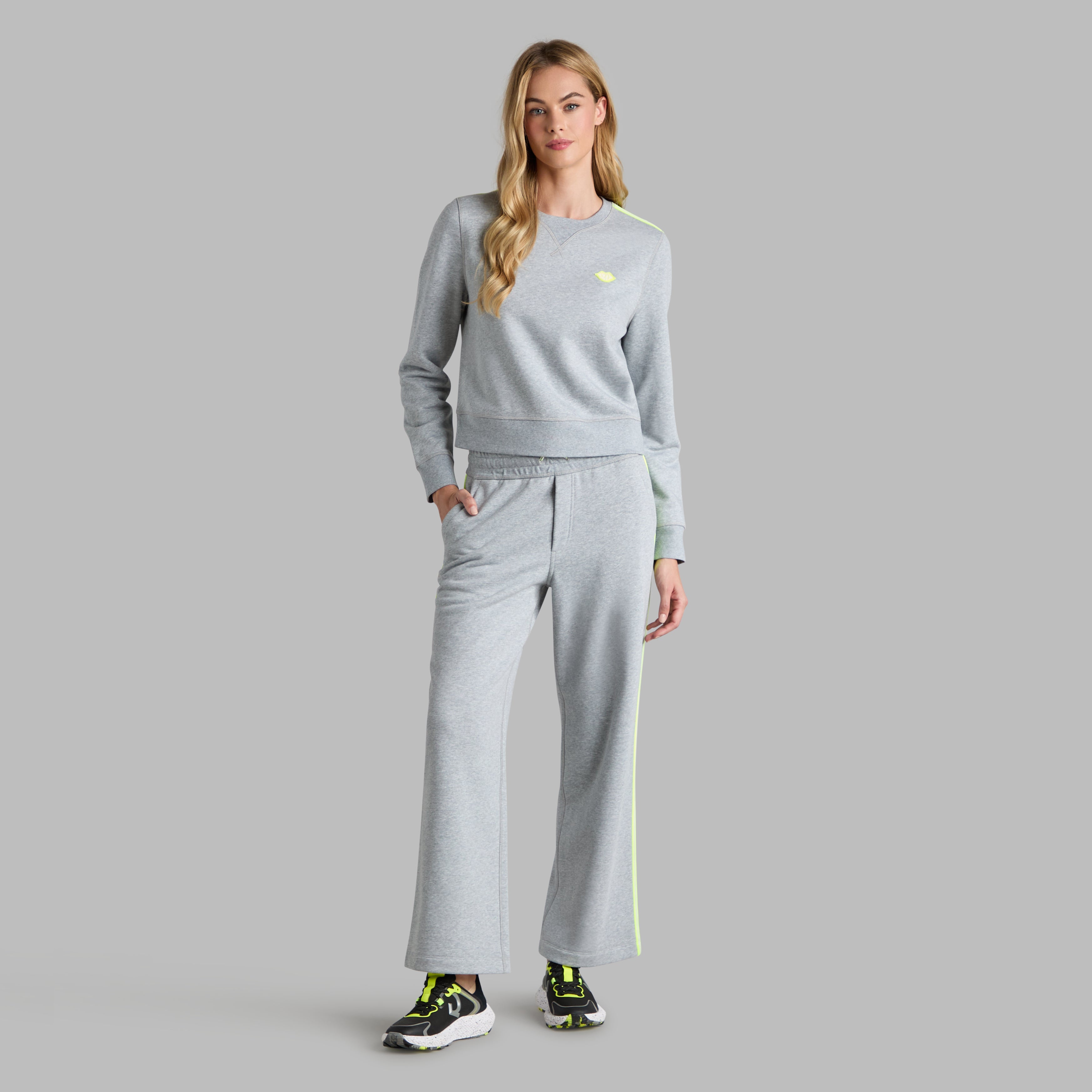 BRUSHED BACK FRENCH TERRY SWEATSHIRT MELANGE GREY