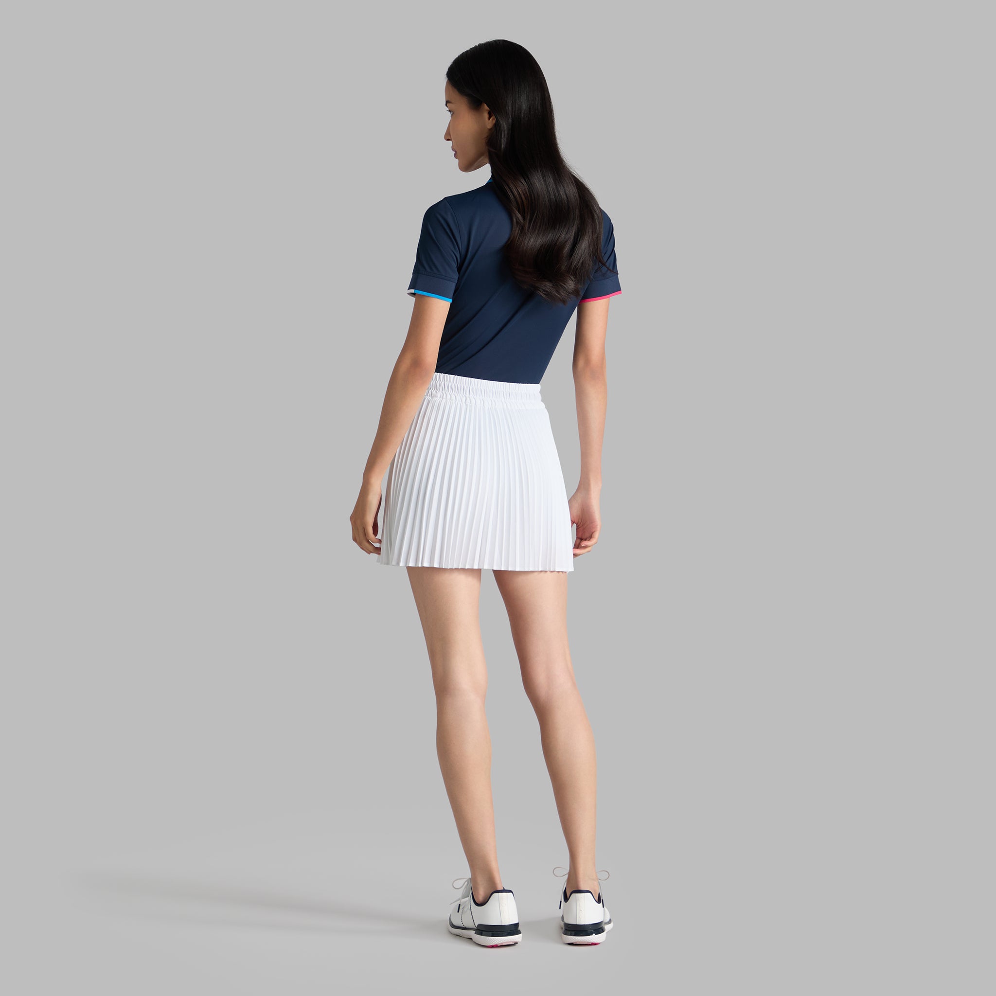 CONTRAST QUARTER ZIP TECH PIQUE POLO TWILIGHT
