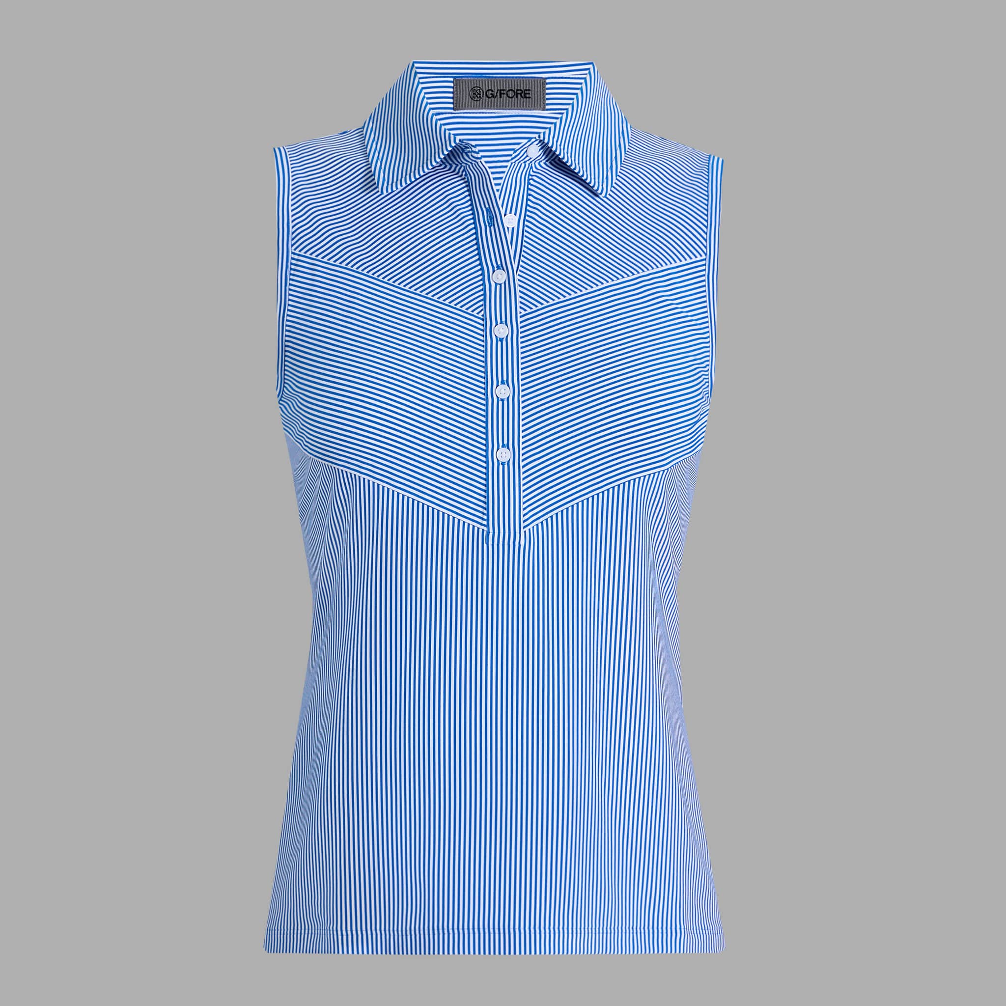 Fine Tech Engineered Stripe Sleeveless Polo LISBON