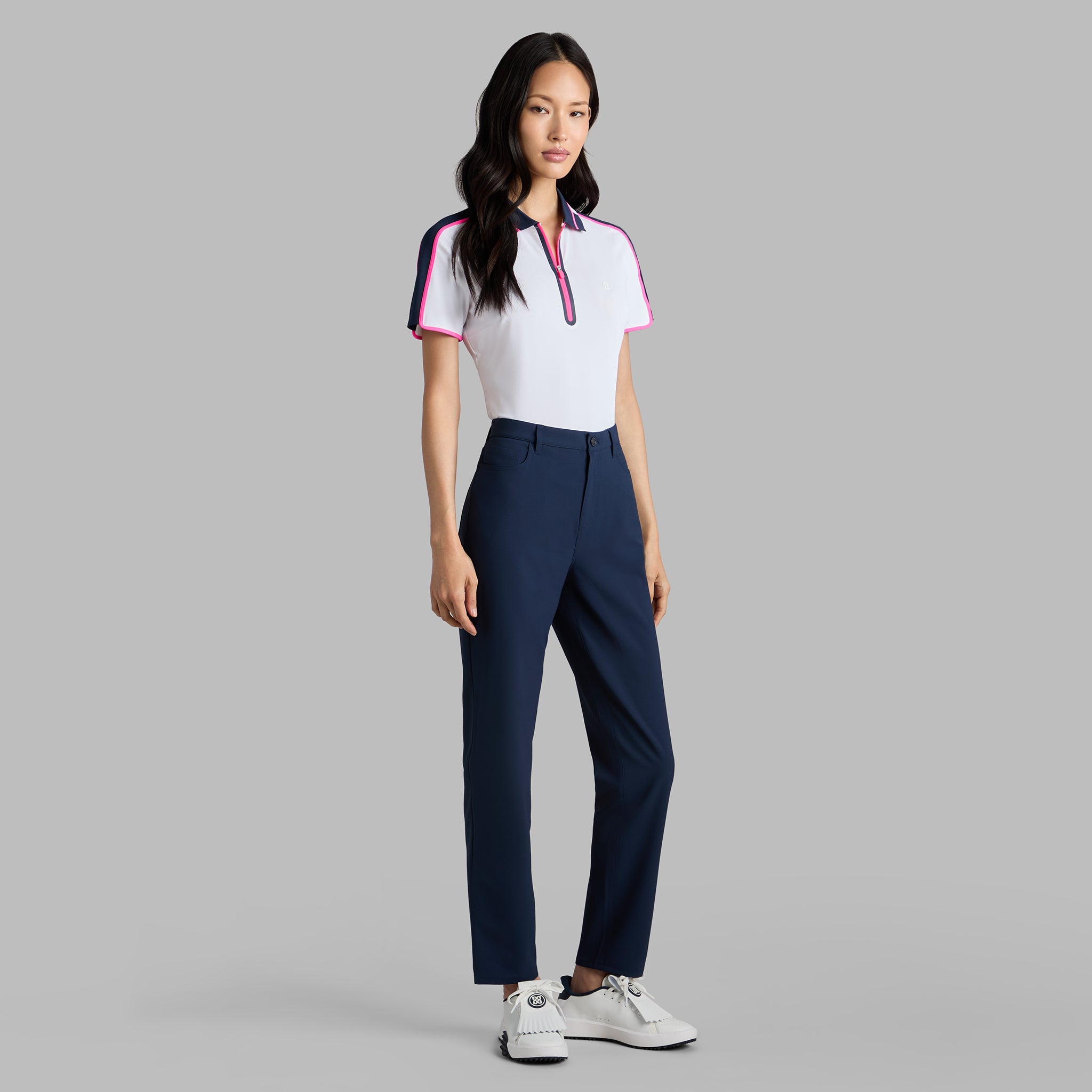 CONTRAST PANEL TECH PIQUÉ POLO SNOW