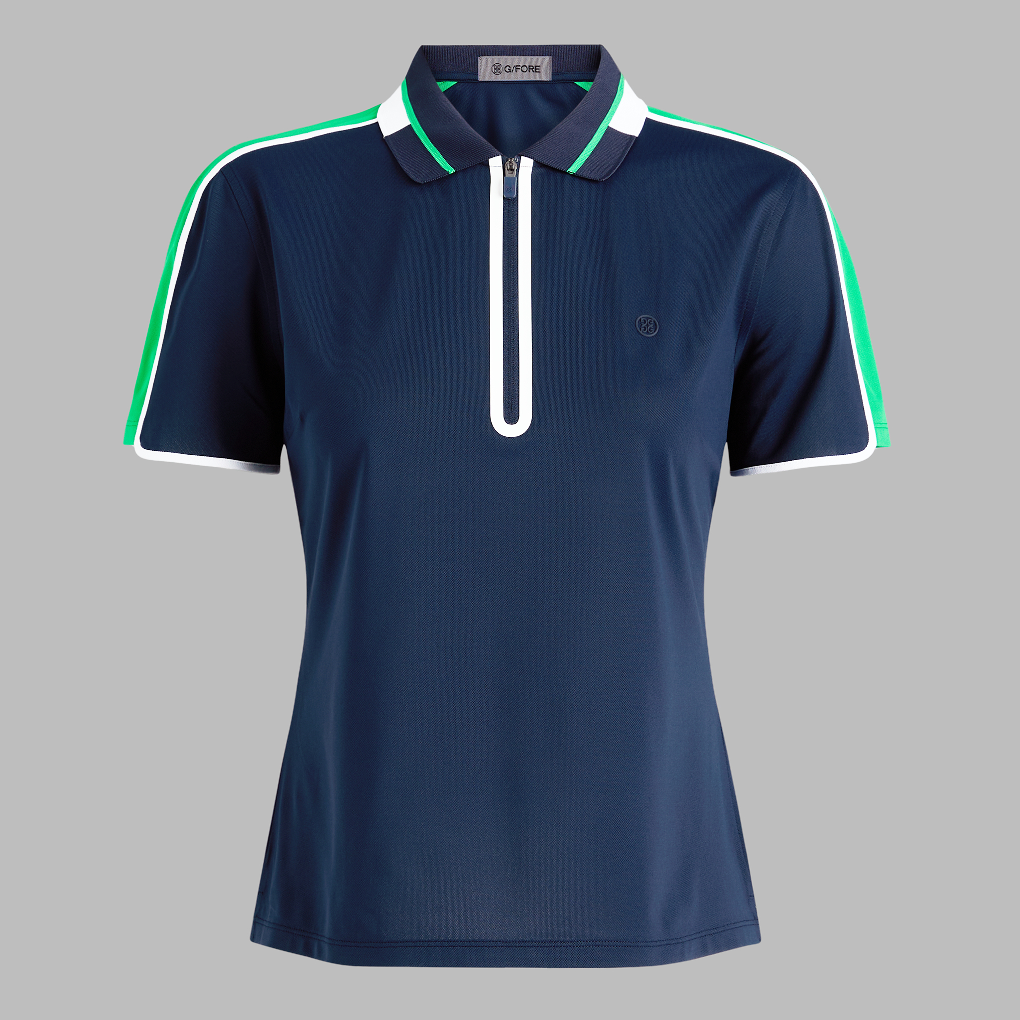 CONTRAST SLEEVE TECH PIQUÉ 1/4 ZIP POLO TWILIGHT