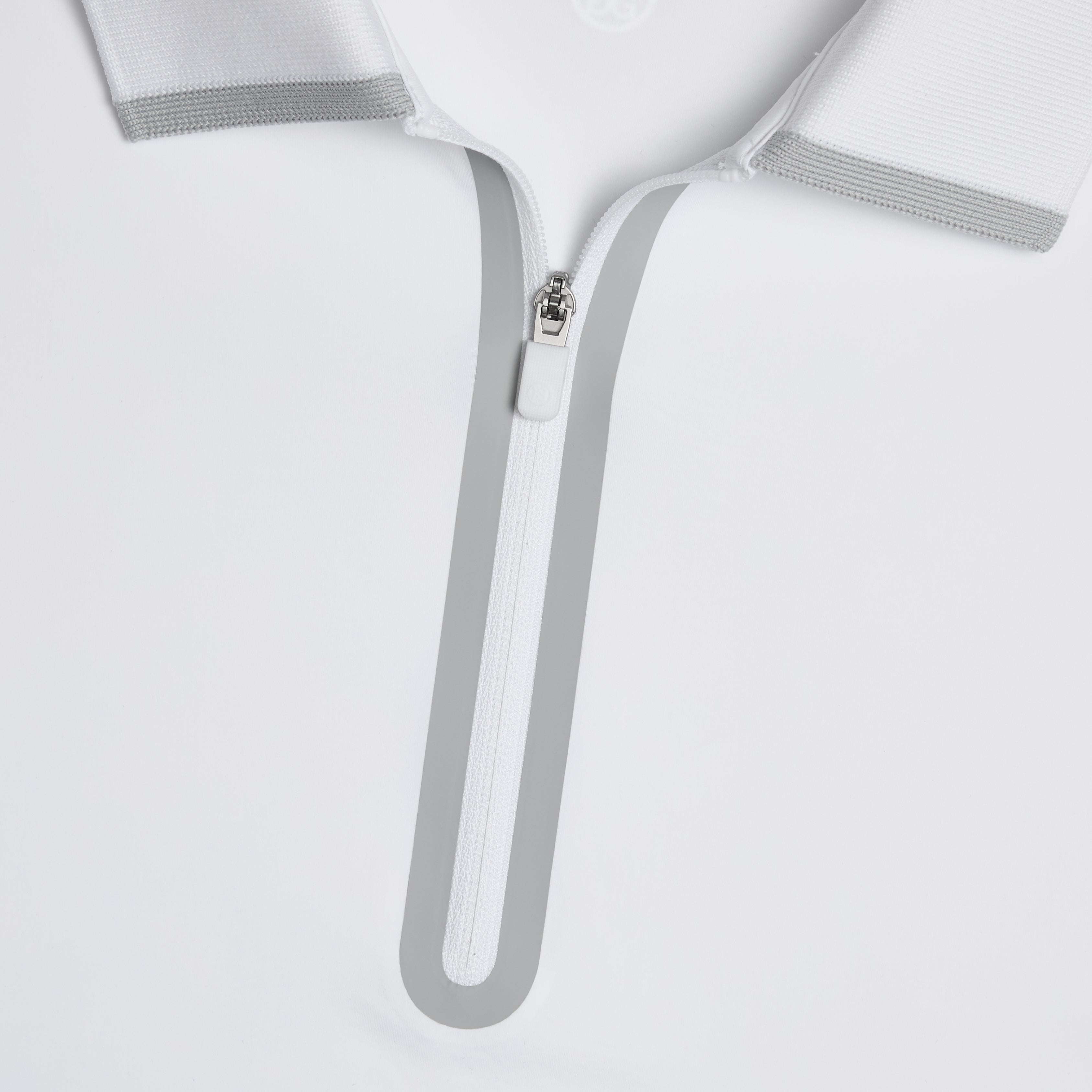 SILKY TECH NYLON LONG SLEEVE ZIP POLO SNOW