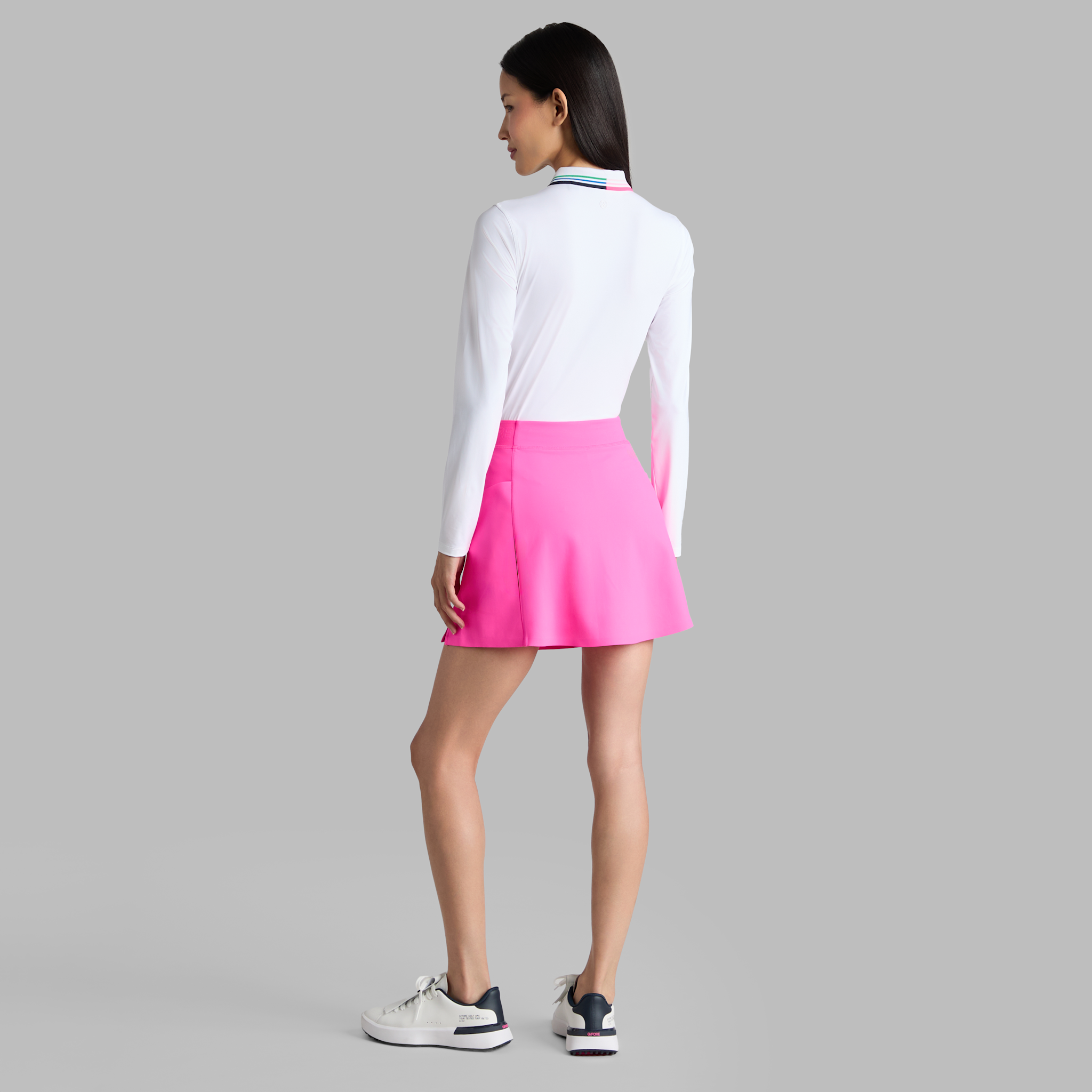 SILKY TECH NYLON LONG SLEEVE POLO SNOW