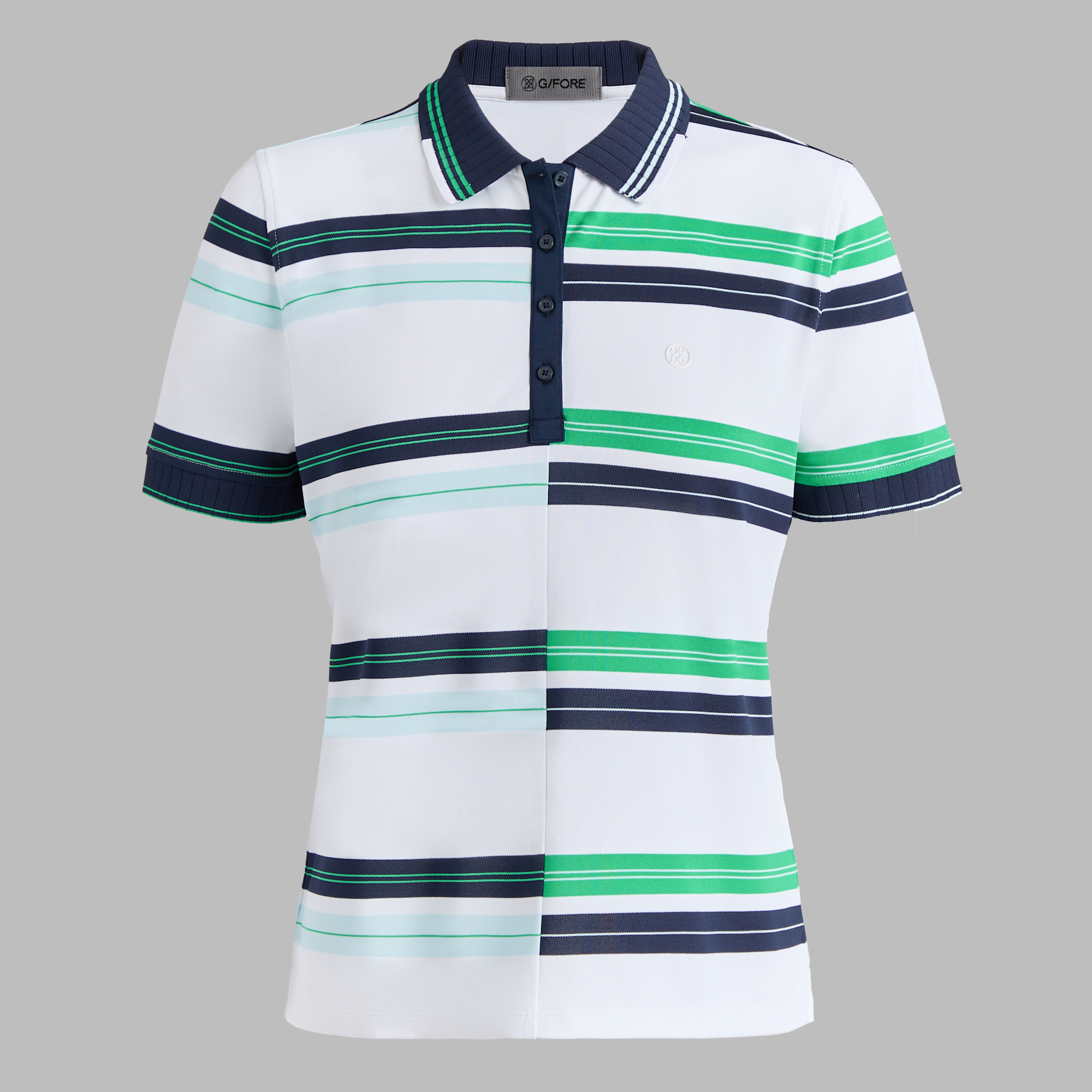 ENGINEERED STRIPE TECH PIQUÉ POLO SNOW
