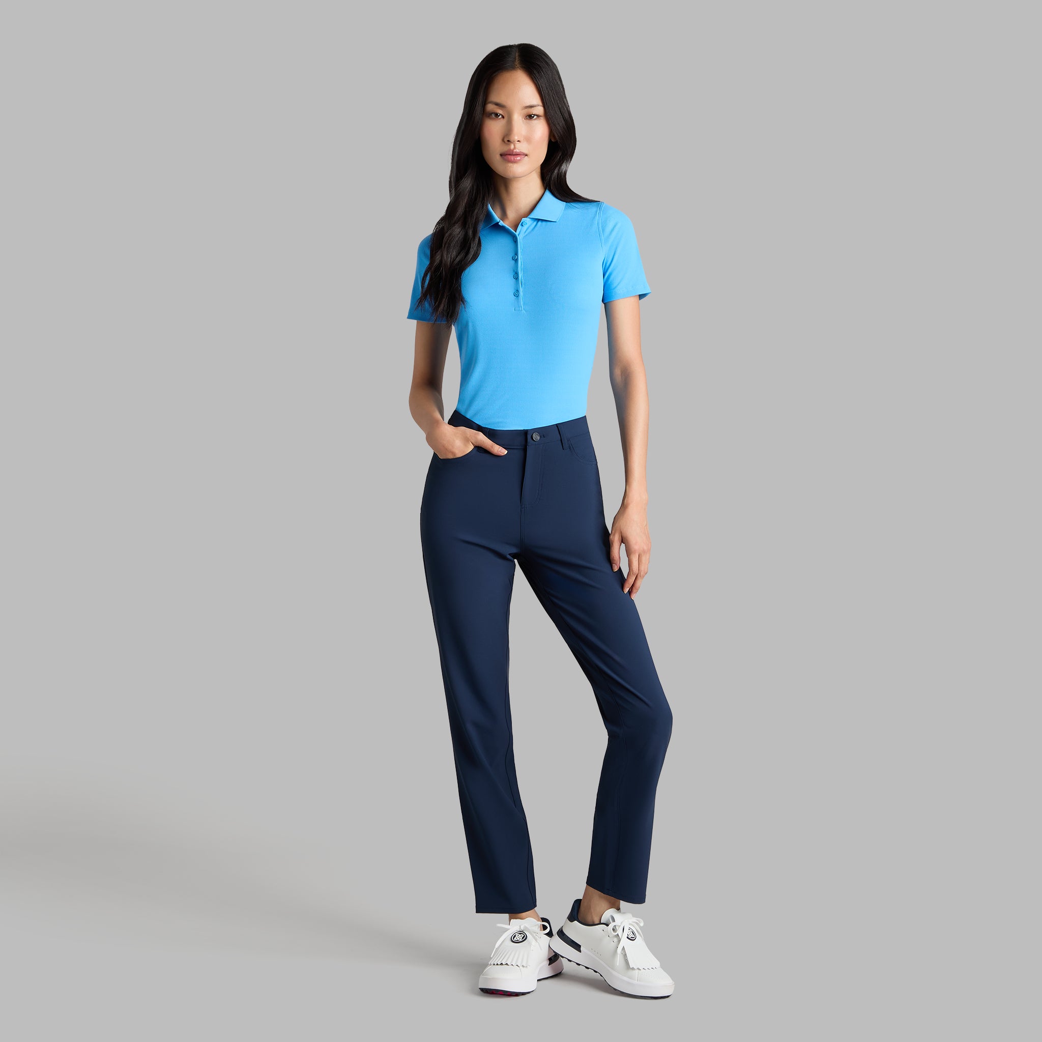 TECH NYLON RIB POLO AZUL