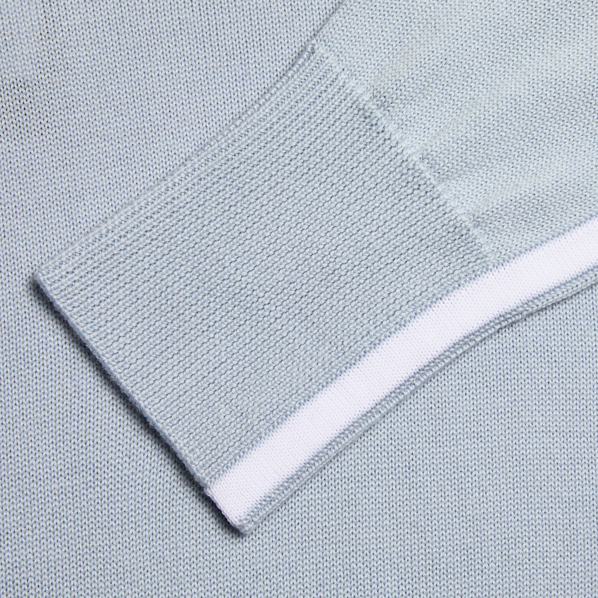 Merino Wool Contrast Stripe Turtleneck Sweater Baja/Snow