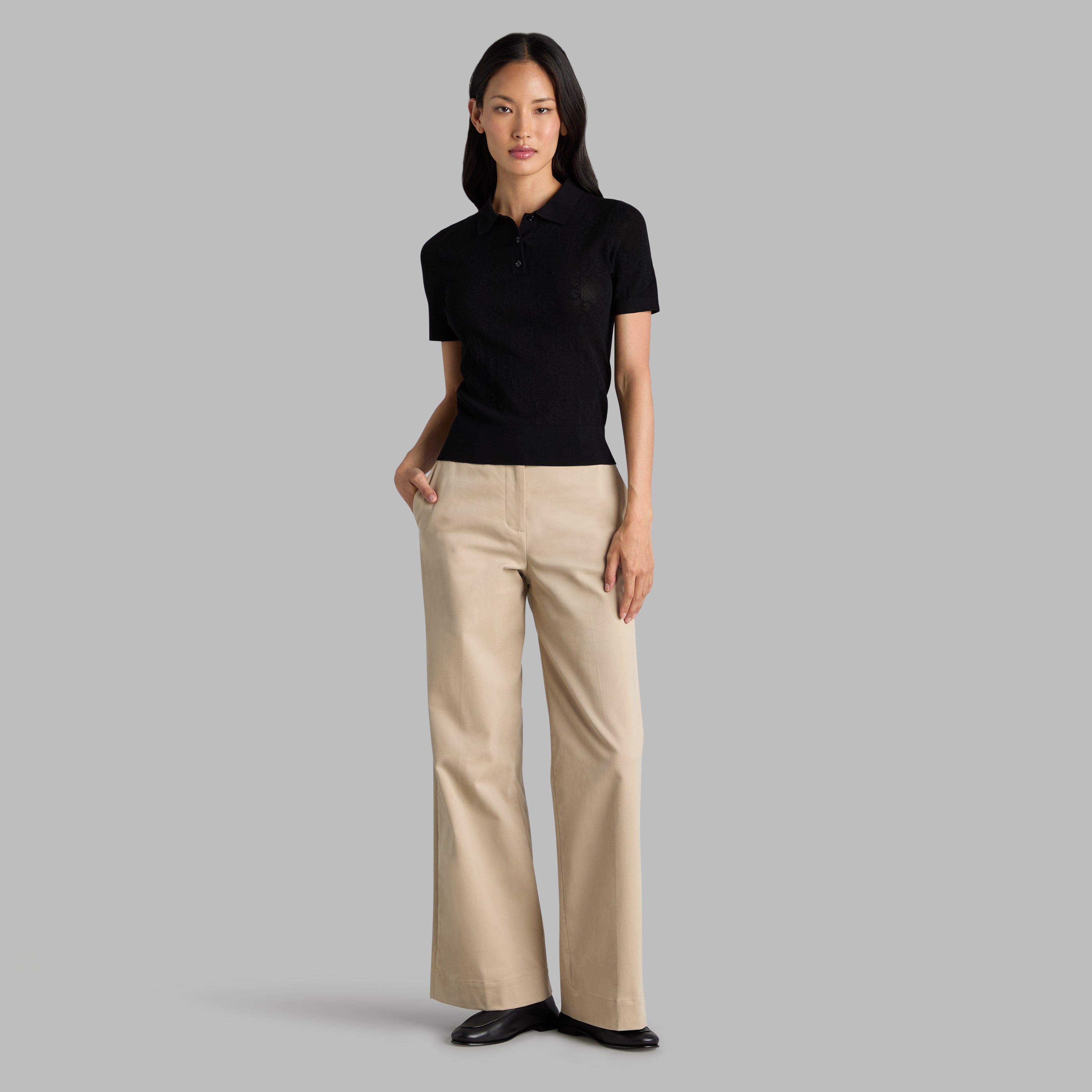 POINTELLE G SWEATER POLO ONYX