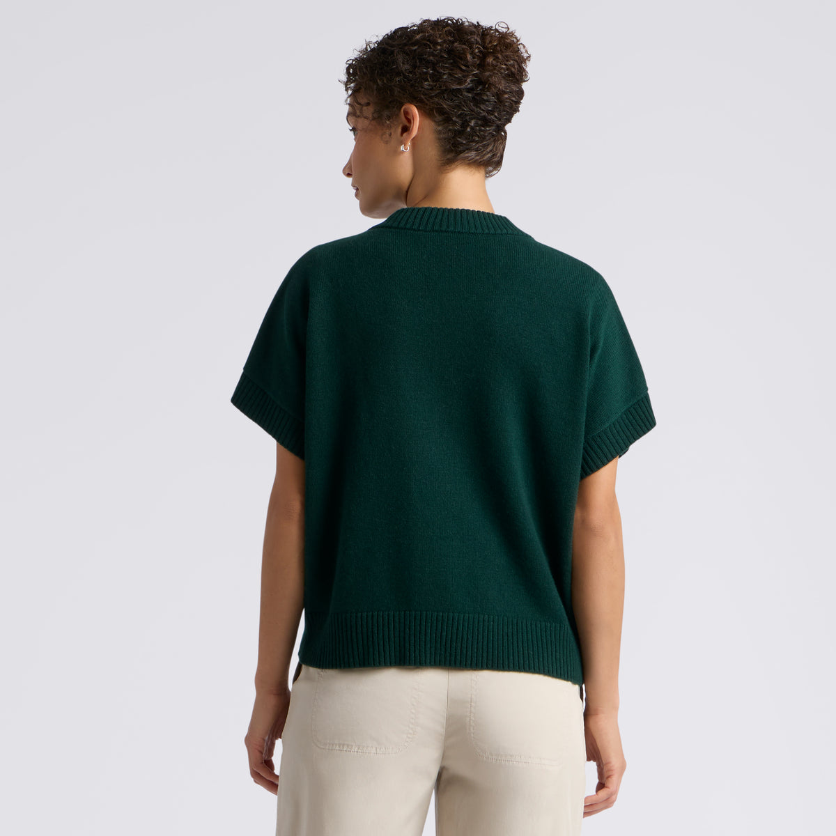 G SCRIBE OVERSIZED CASHMERE SWEATER VEST PINE