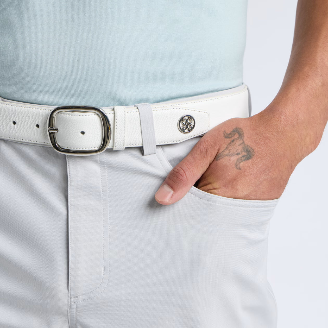 Circle G'S Leather Stretch Belt Snow