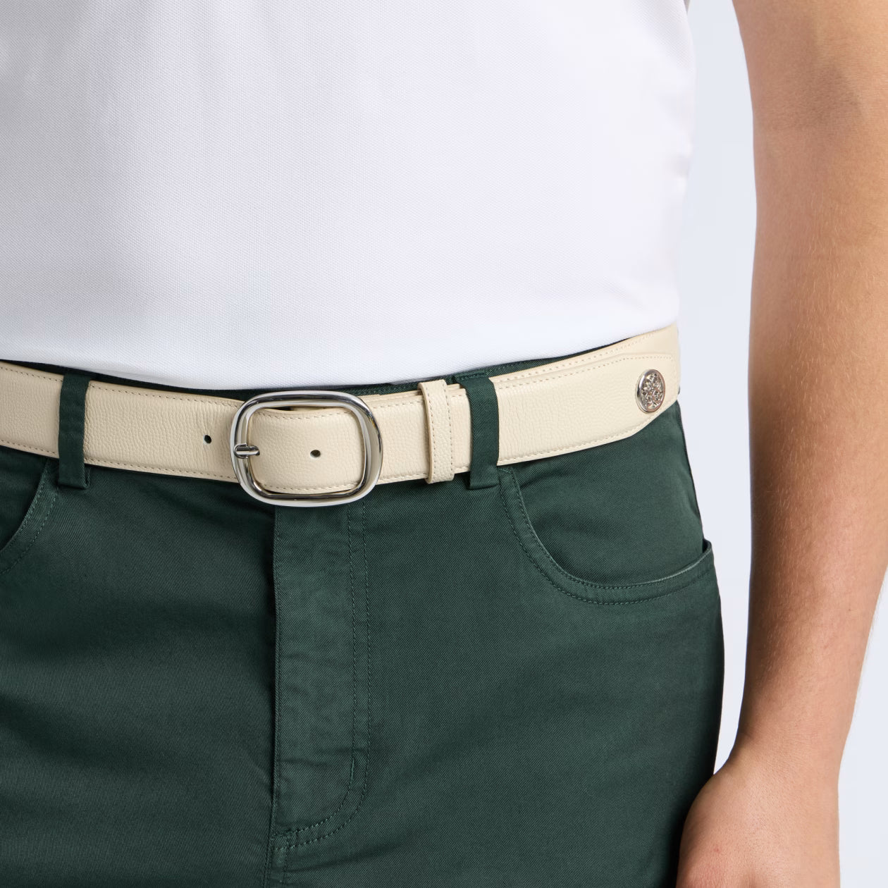 Circle G'S Leather Stretch Belt Stone