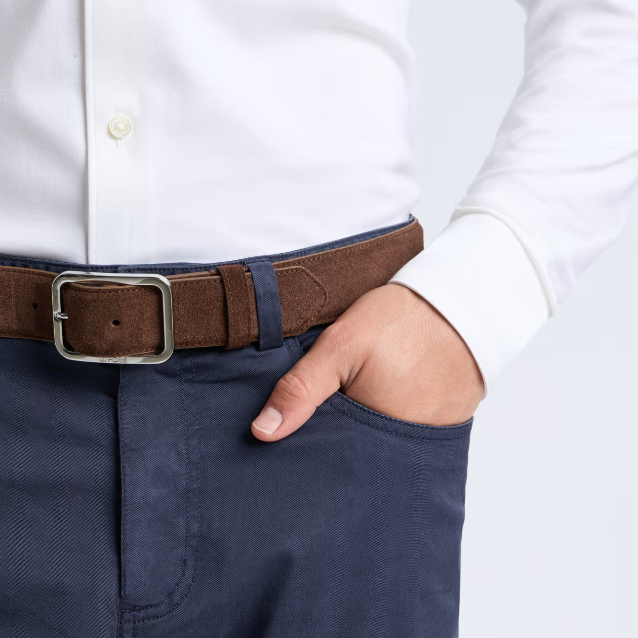 MEN'S LUXE SUEDE BELT ESPRESSO