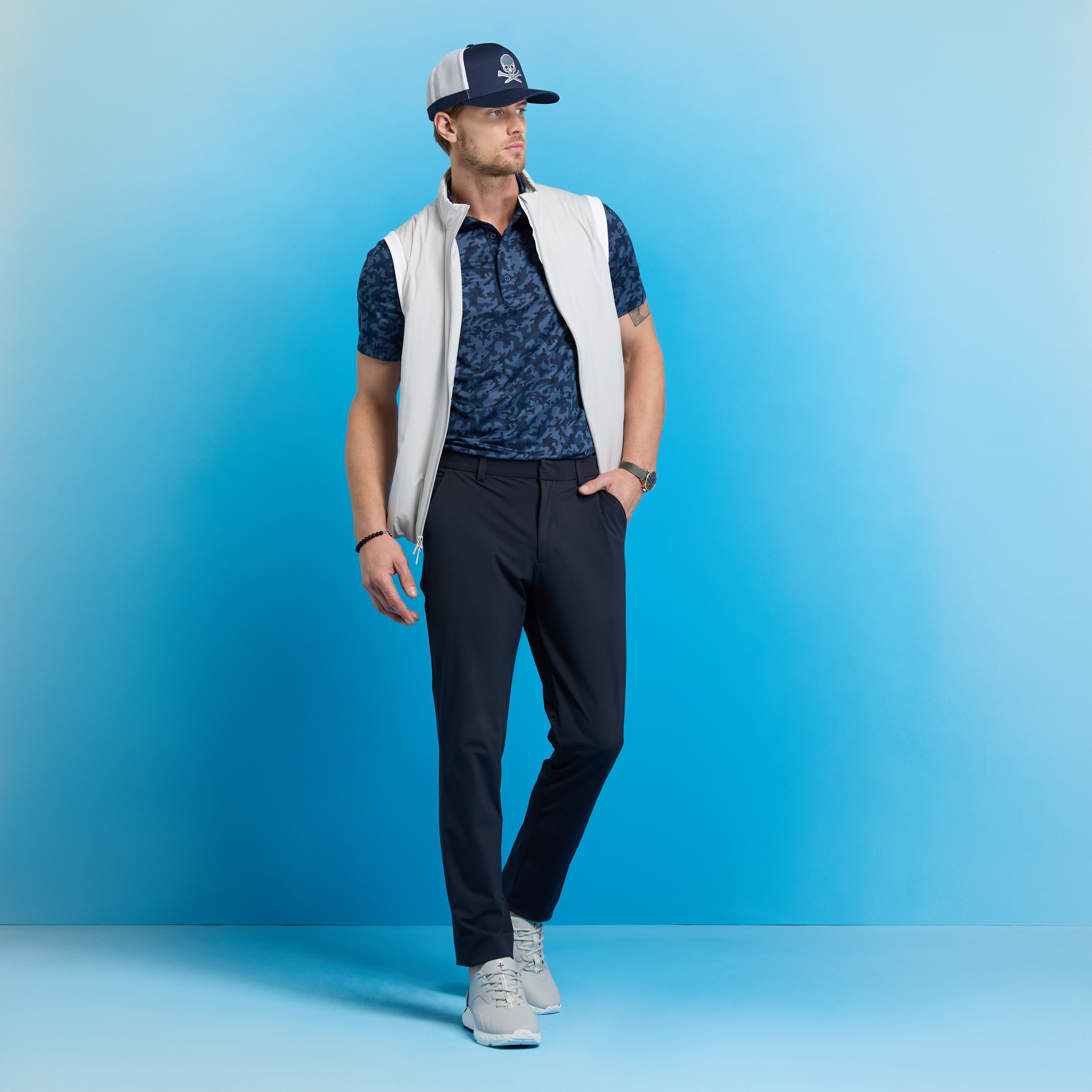 TECH TOUR 4-WAY STRETCH TAPERED LEG TROUSER TWILIGHT