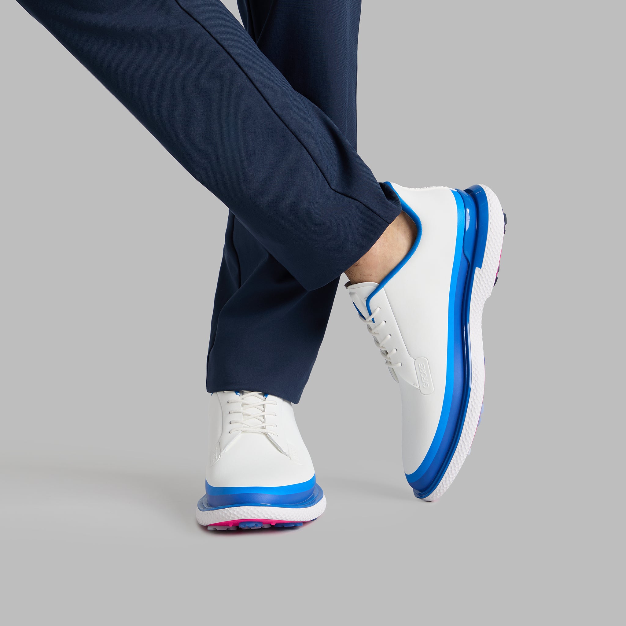 TUXEDO STRIPE GALLIVAN2R T.P.U. GOLF SHOE SNOW/LISBON