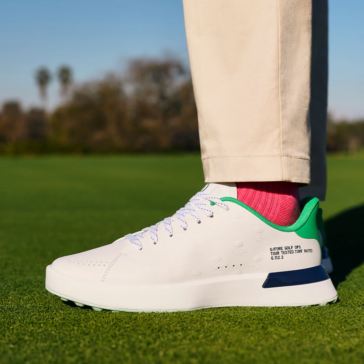 Men's G.112 Embossed Skull & Tees Golf Shoe Snow/Clover