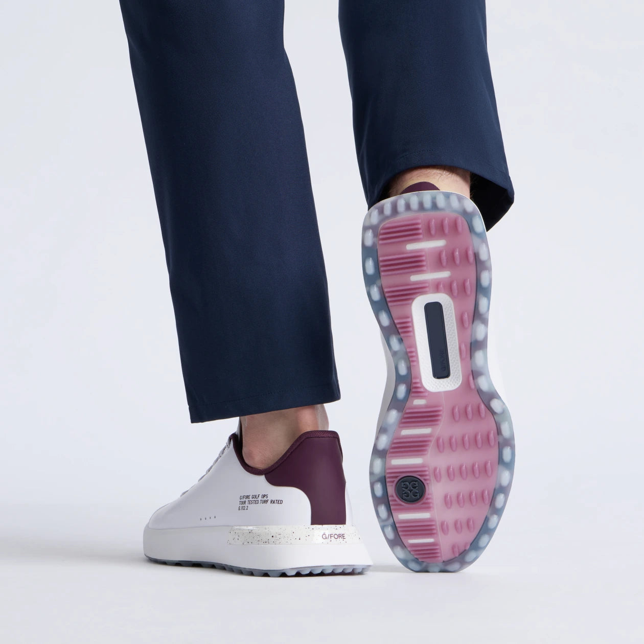 MEN'S G.112 GOLF SHOE SNOW/DARK PLUM