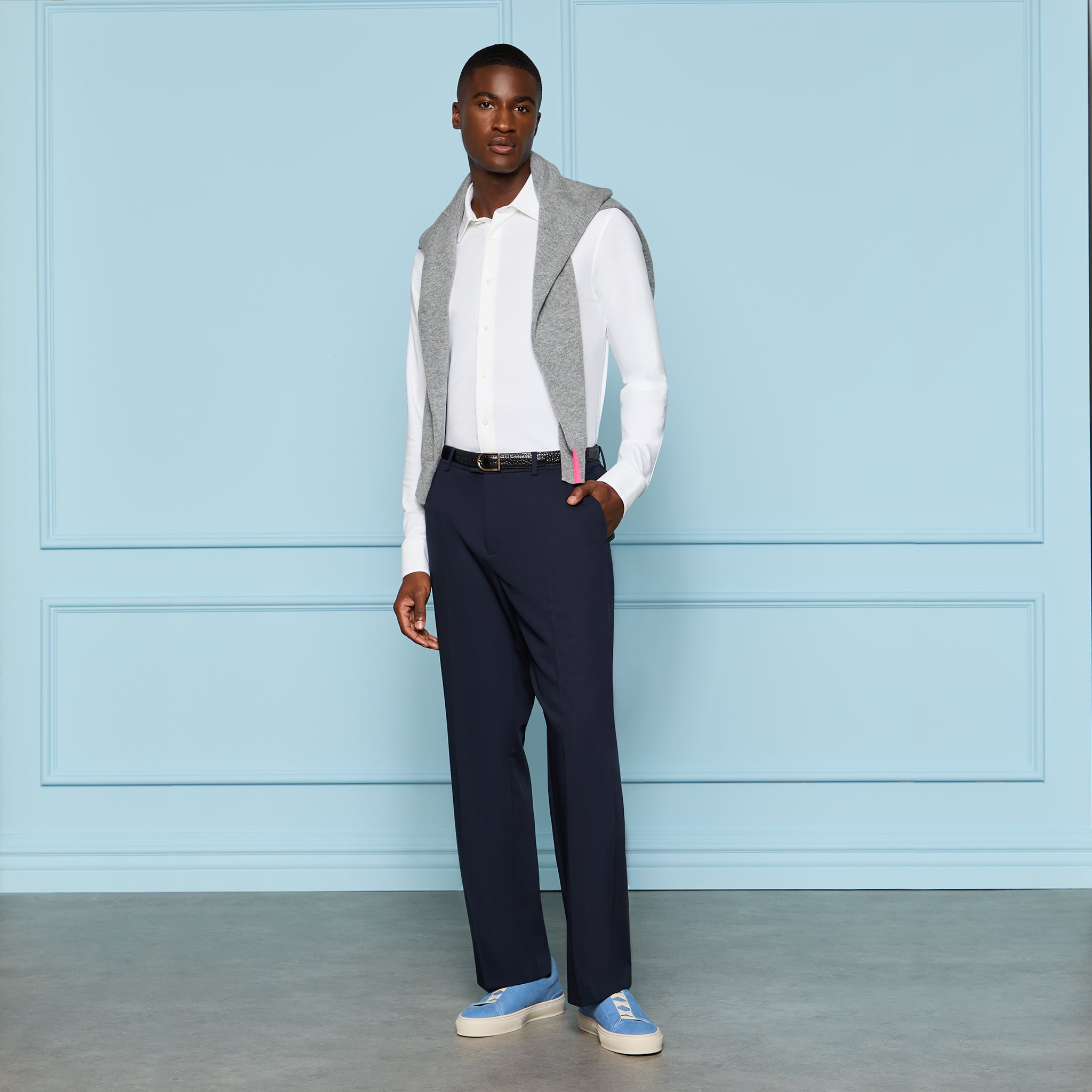 LUXE COTTON BLEND SHIRT SNOW