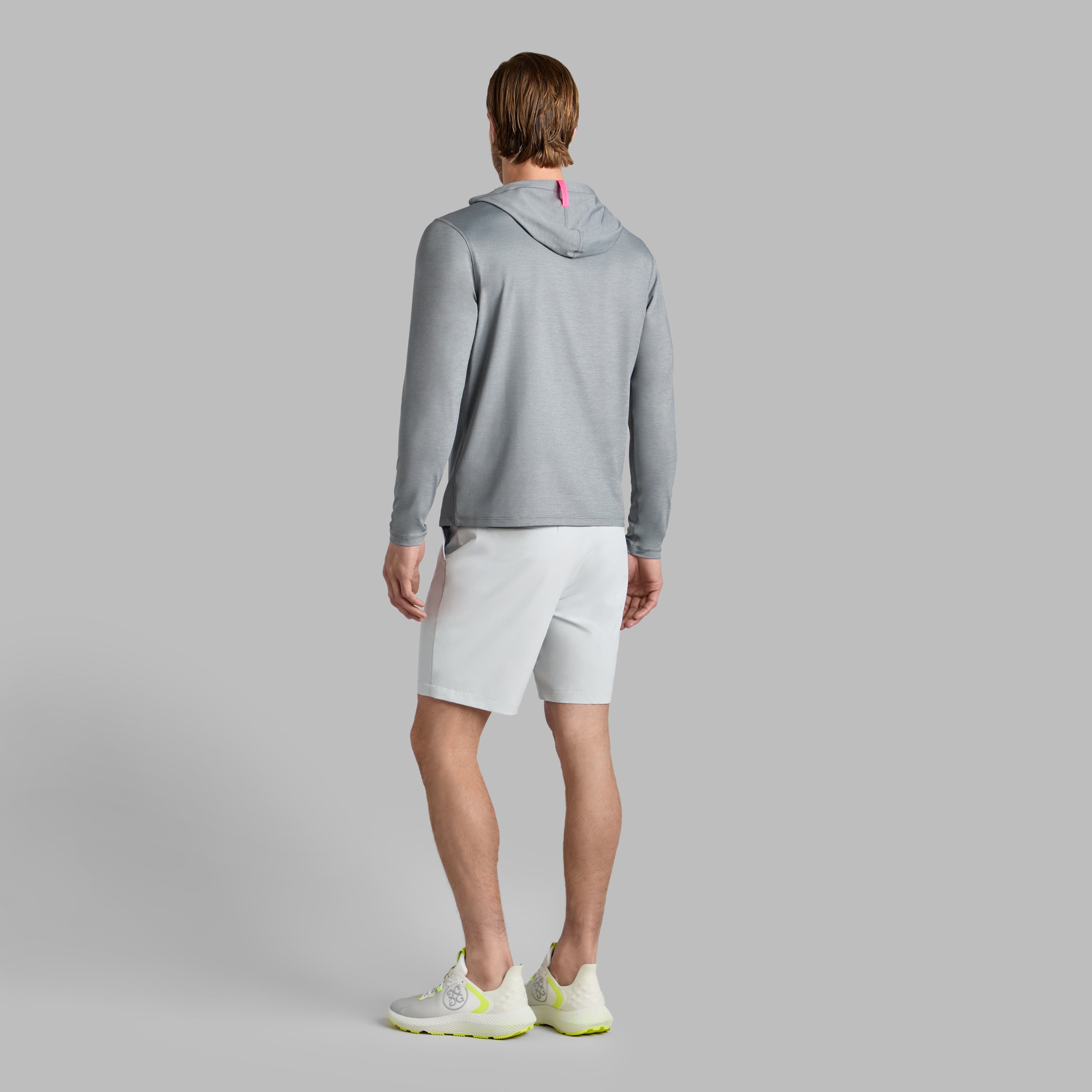 MÉLANGE ICE NYLON HOODIE CHARCOAL MELANGE