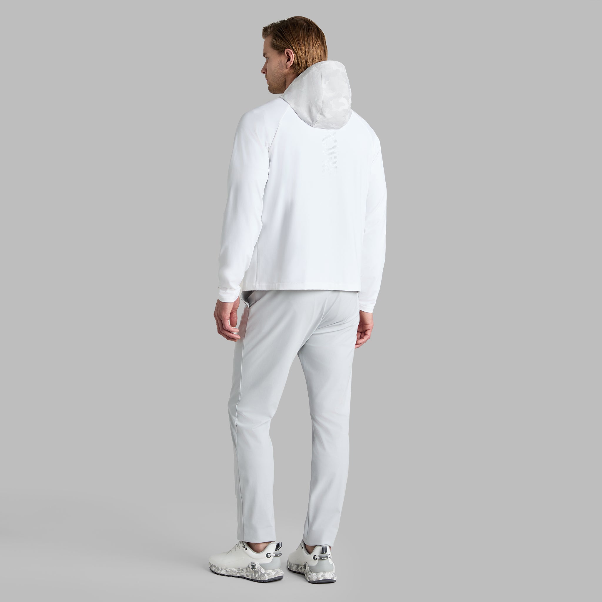 HYBRID 1/4 ZIP HOODED PULLOVER SNOW CAMO