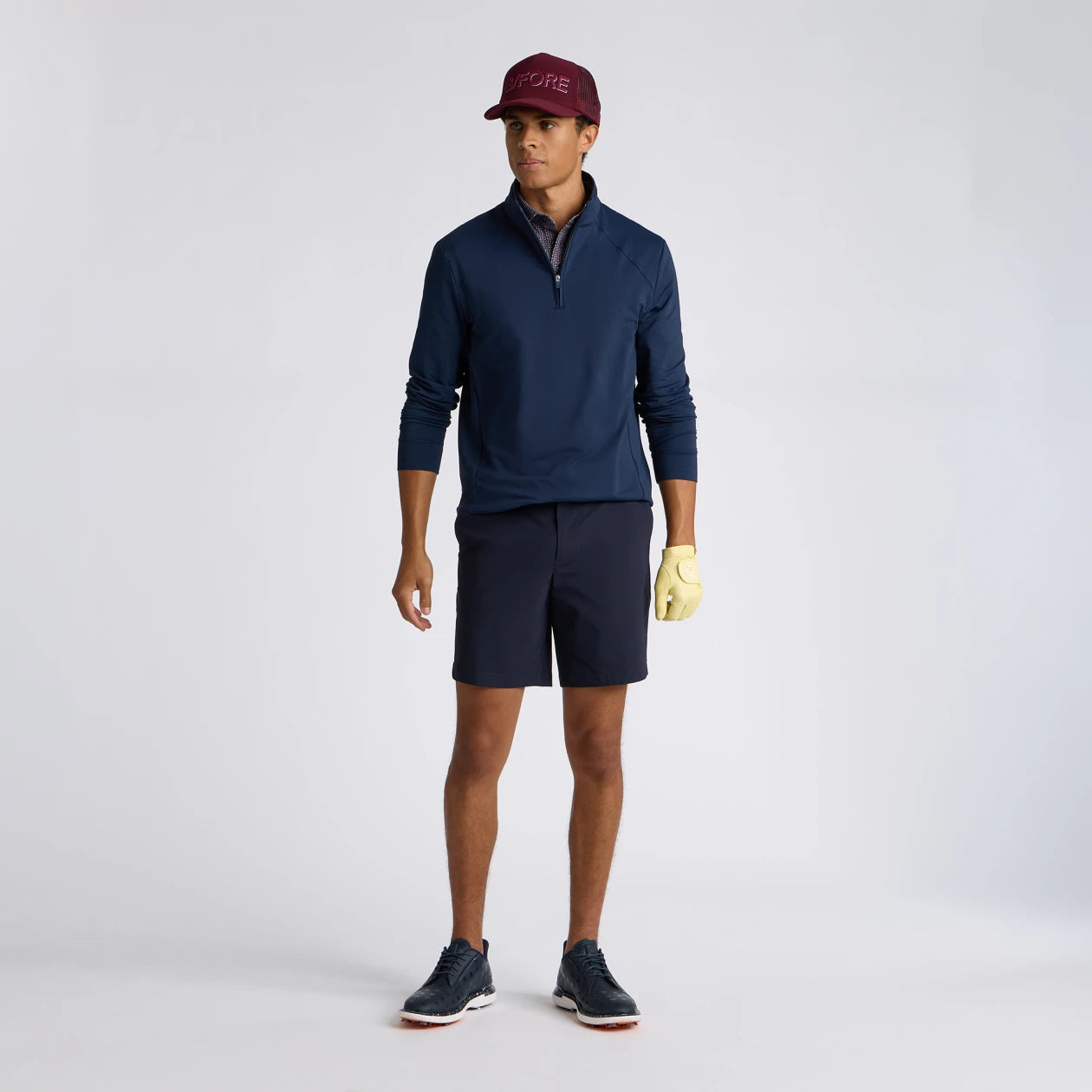 BRUSHED BACK TECH TERRY 1/4 ZIP PULLOVER TWILIGHT
