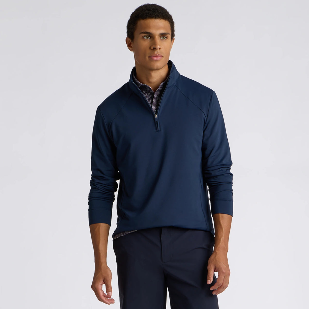 BRUSHED BACK TECH TERRY 1/4 ZIP PULLOVER TWILIGHT