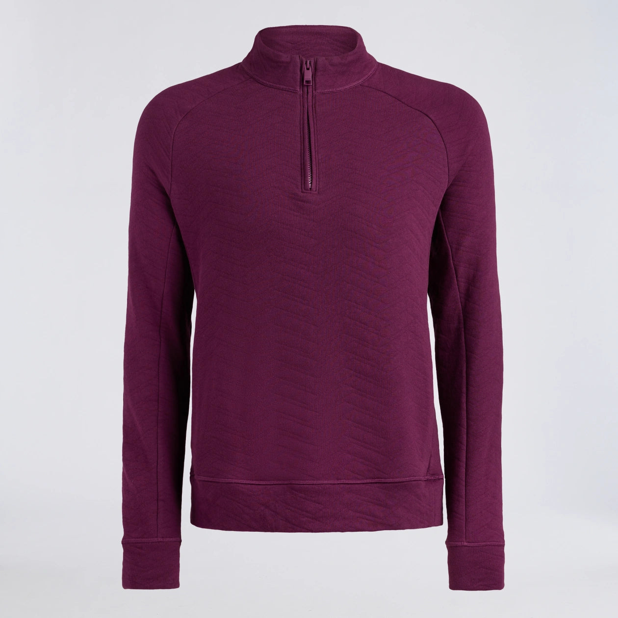 DUNES COTTON QUILTED 1/4 ZIP PULLOVER DARK PLUM