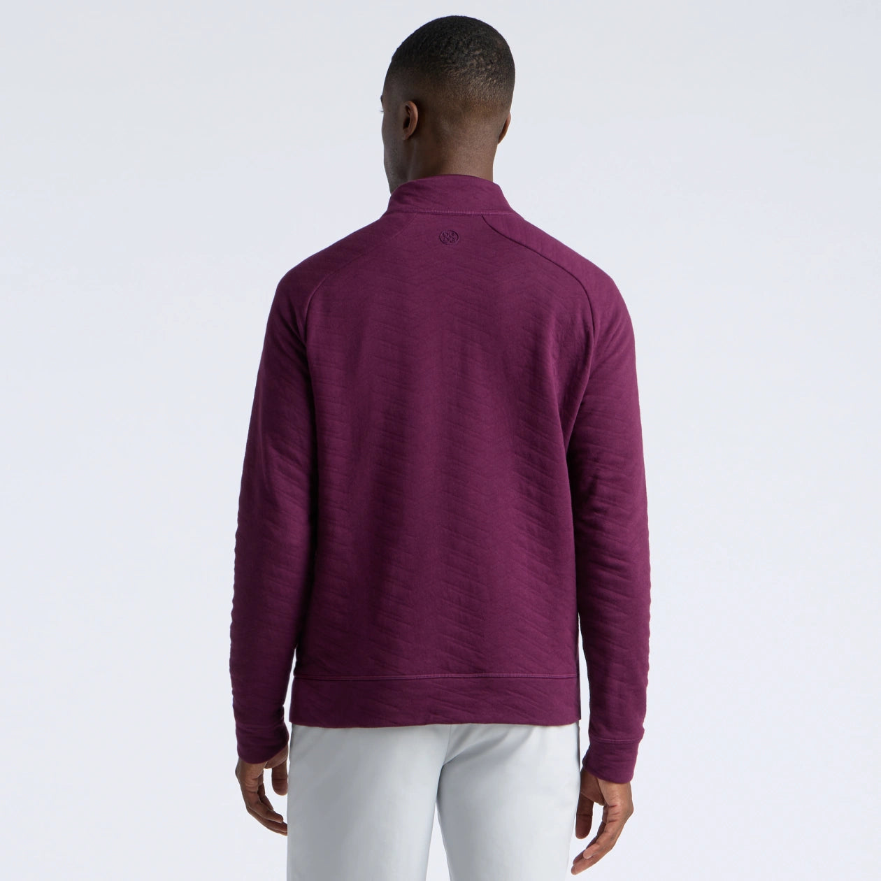 DUNES COTTON QUILTED 1/4 ZIP PULLOVER DARK PLUM