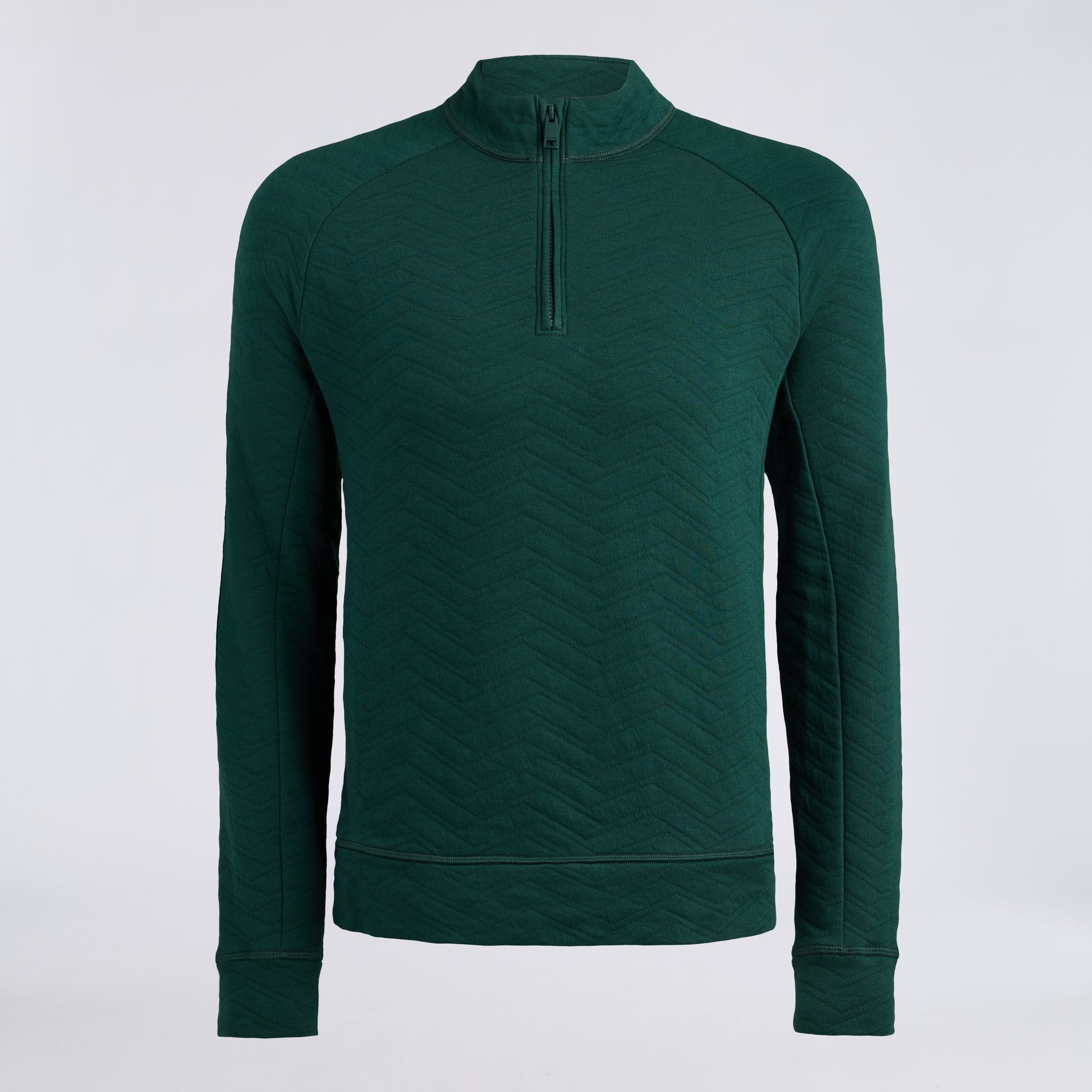 DUNES COTTON QUILTED 1/4 ZIP PULLOVER PINE