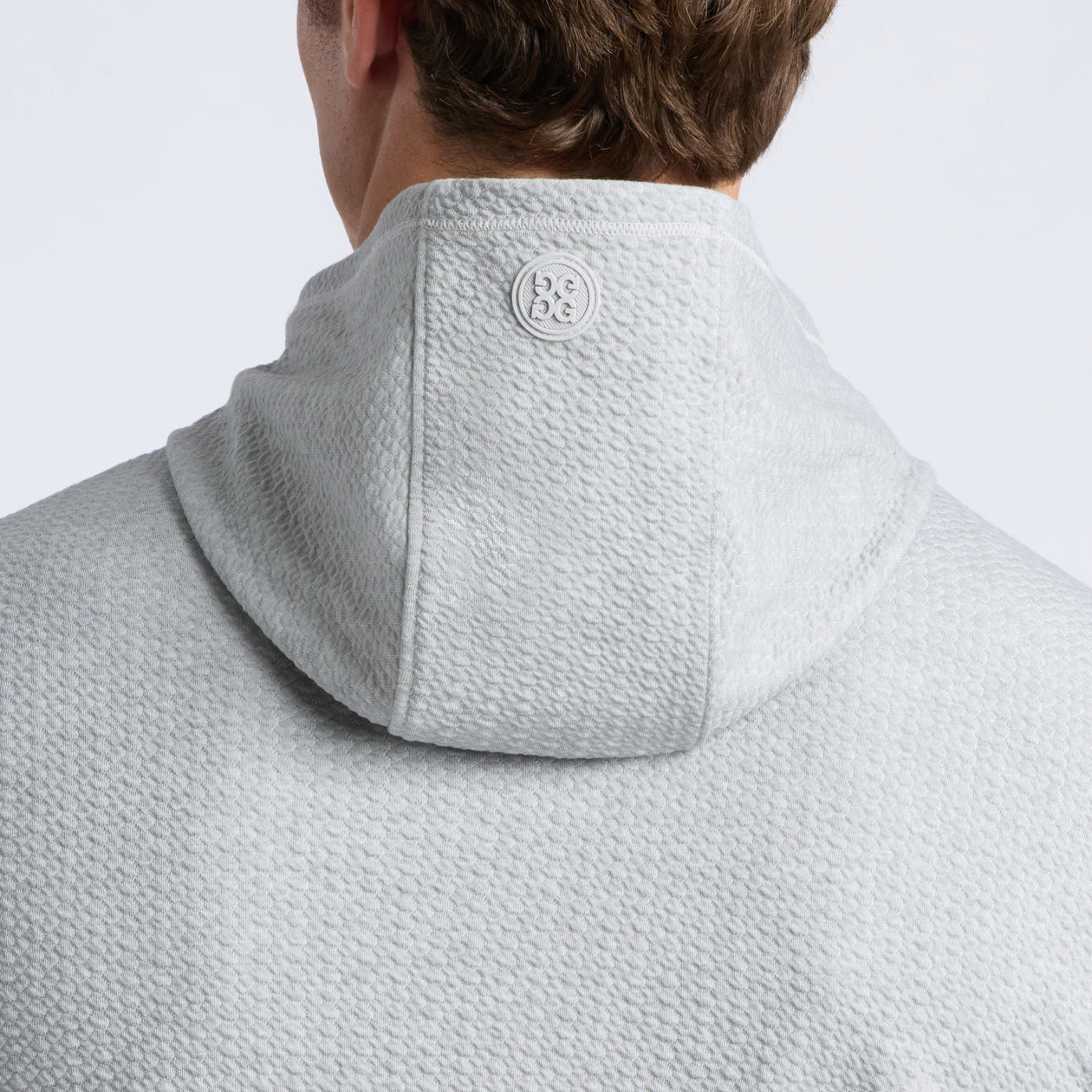 PEBBLE QUILTED HOODIE NIMBUS MELANGE